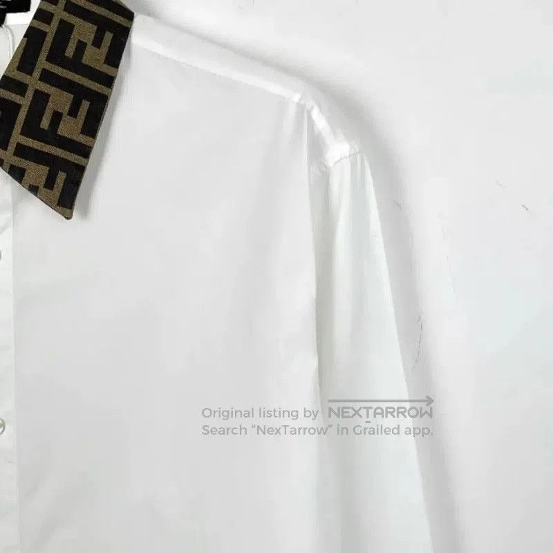 Fendi Fendi Men's White Cotton Long Sleeve Shirt . Size US XL / EU 56 / 4 - 4 Thumbnail