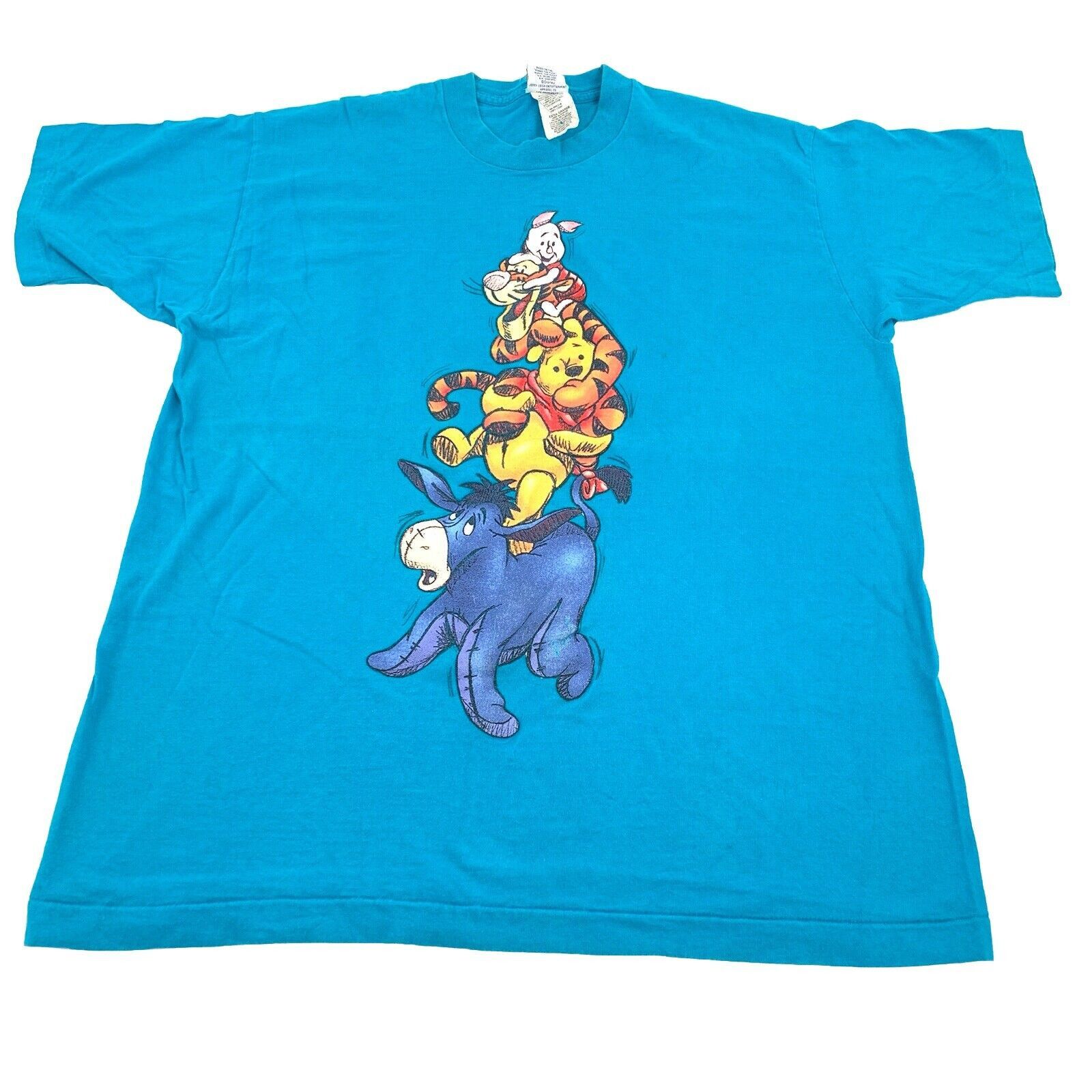 Disney Vintage 1990s Pooh and Friend Disney T-Shirt Bright Blue Size US XL / EU 56 / 4 - 1 Thumbnail