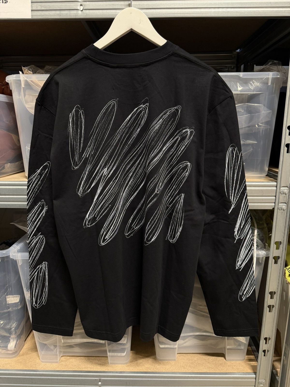 Off-White Scribble Long Sleeve T-Shirt NEW 650$
