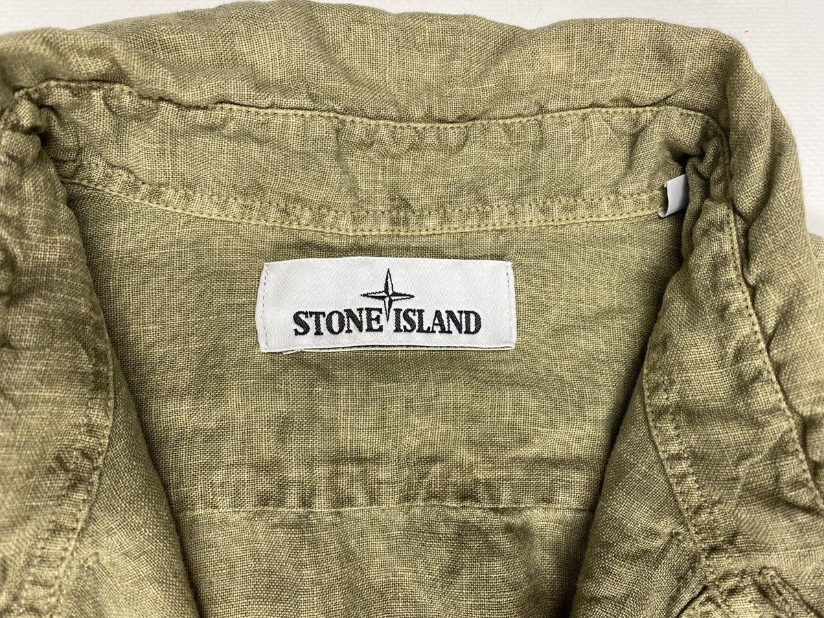 Stone Island Stone Island Linen Button Up Shirt Embroidered Logo Size US M / EU 48-50 / 2 - 7 Thumbnail