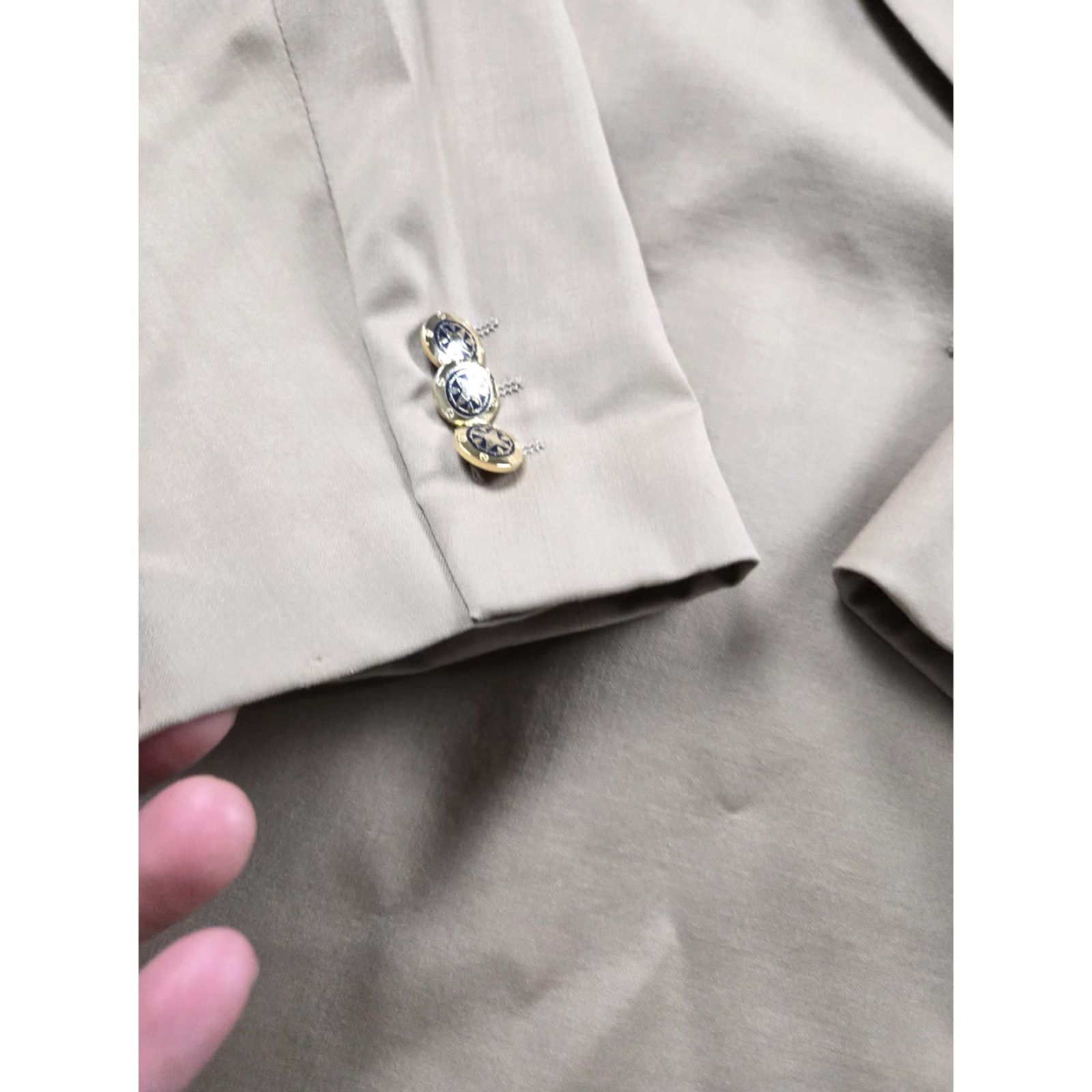 Loro Piana VINTAGE Urbis Blazer 46R Wool Double-Breasted Peak Lapel Gold Button Men’s Navy/Beige 2 Piece Black? Size 46R - 3 Thumbnail