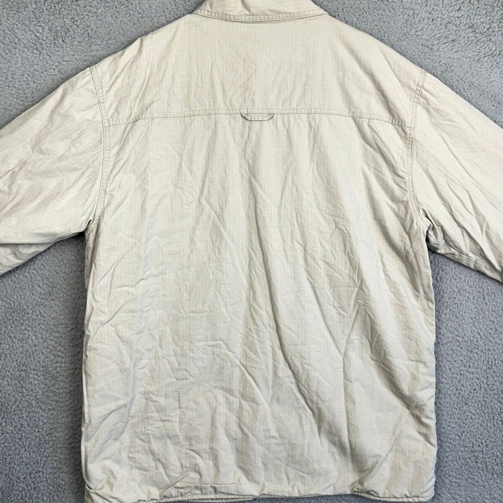 Levi's Levi's Jacket Men XL Beige Tan Ripstop Fleece Lined Button Up With Pockets Utility Military Jacket Ro k Tan Beige Mens XL Size US XL / EU 56 / 4 - 3 Thumbnail