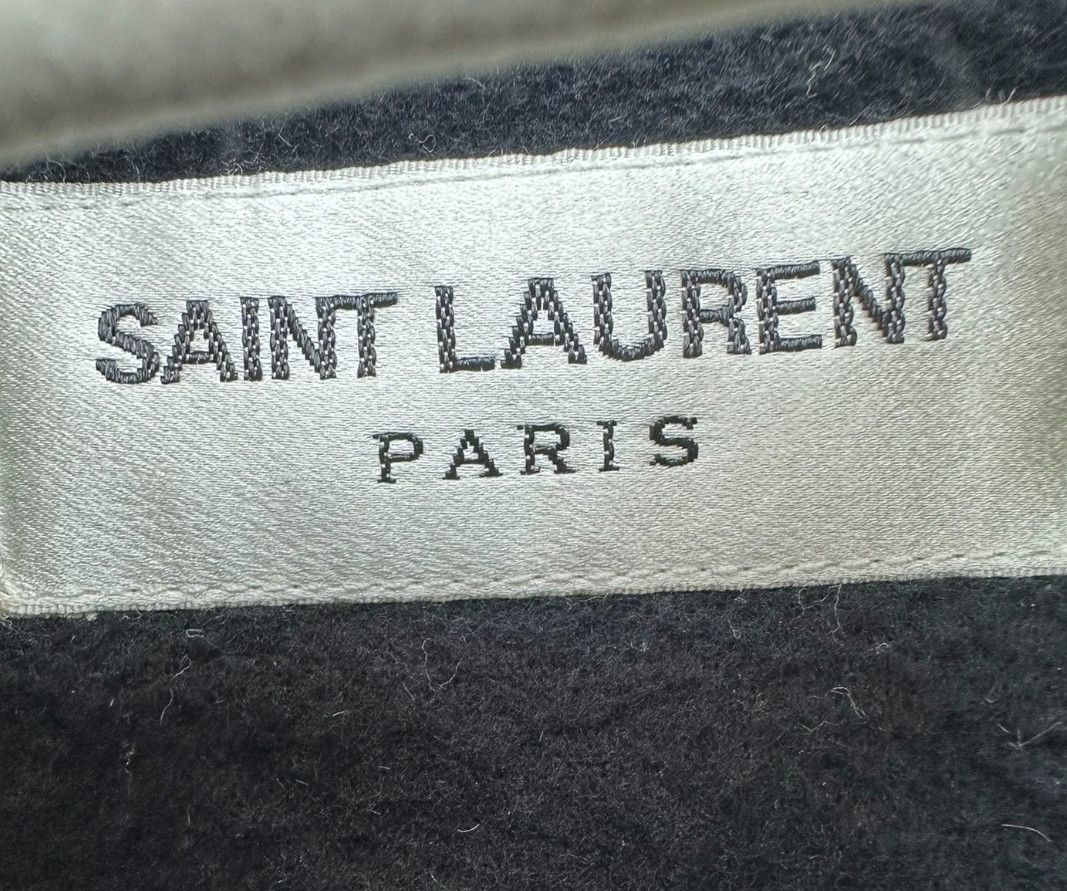 Saint Laurent Paris Saint Laurent Black Leather Sleeve Varsity Jacket- Size XS / US 0-2 / IT 36-38 - 3 Thumbnail