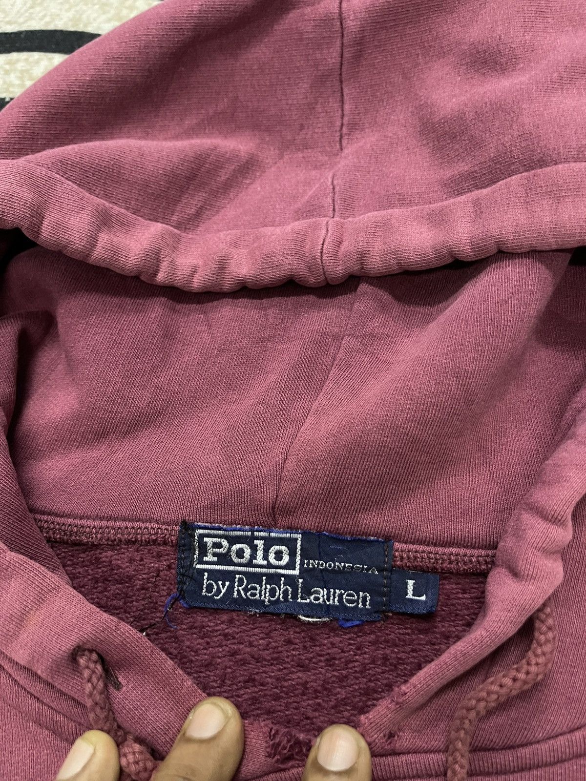 Polo Ralph Lauren × Vintage 90s POLO RALPH LAUREN EMBROIDERED LOGO DISTRESSED HOODIE Size US L / EU 52-54 / 3 - 10 Thumbnail