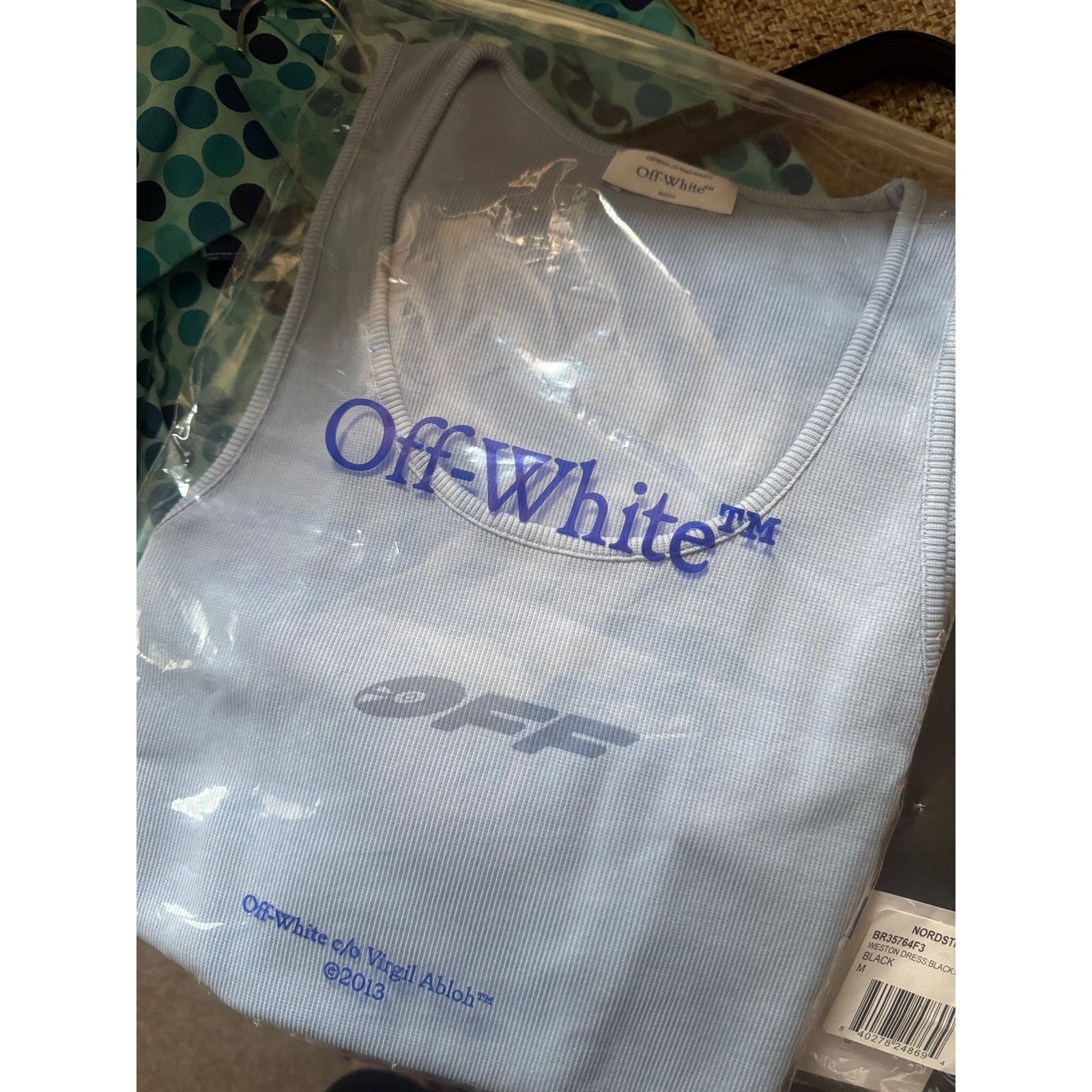 Off-White Stretch Cotton Logo Tank Off-White Blue Size US M / EU 48-50 / 2 - 15 Thumbnail