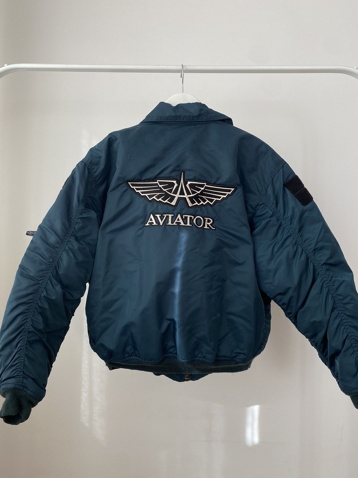 image of Military x US Air Force Vintage Flyers’ Jacket Usa Airforce Type Cwu-45 in Blue, Men's (Size Small)