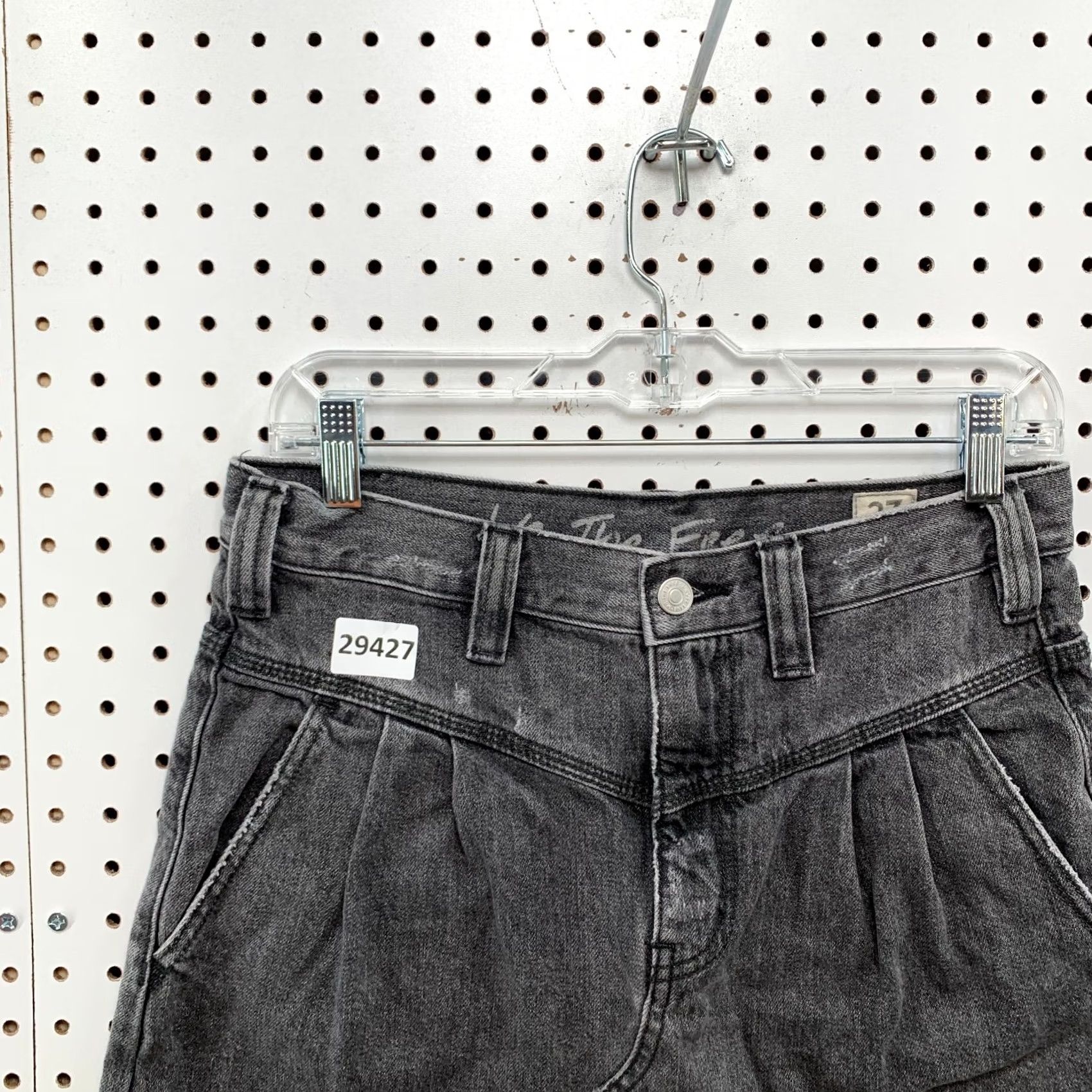 Free People Free People Denim Mini Skirt Womens Size 27 Gray Sidecar Pleat Size 27" / US 4 / IT 40 - 6 Thumbnail