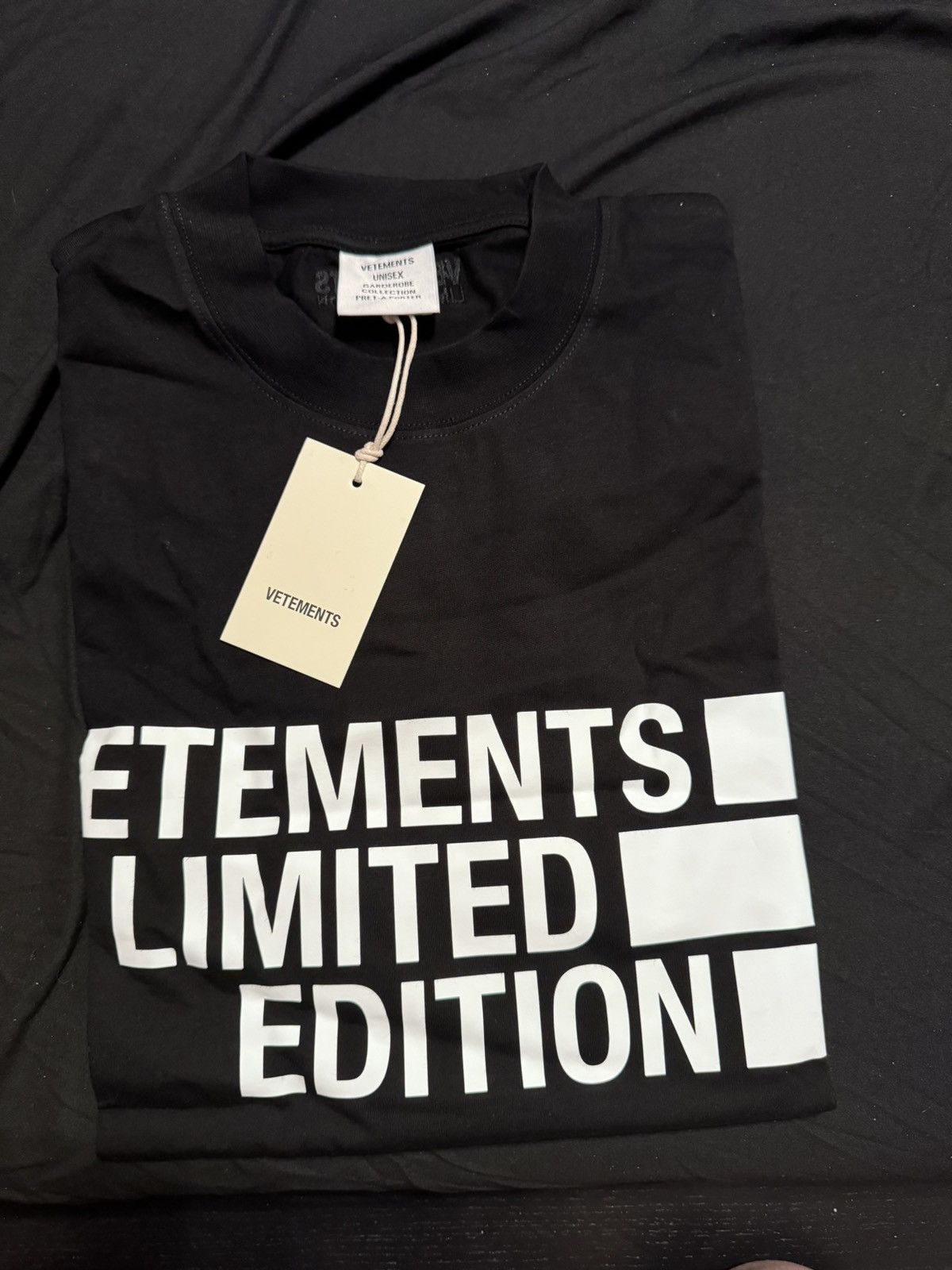 Image of Vetements Limited Edition T Shirt in Black, Men's (Size XS)