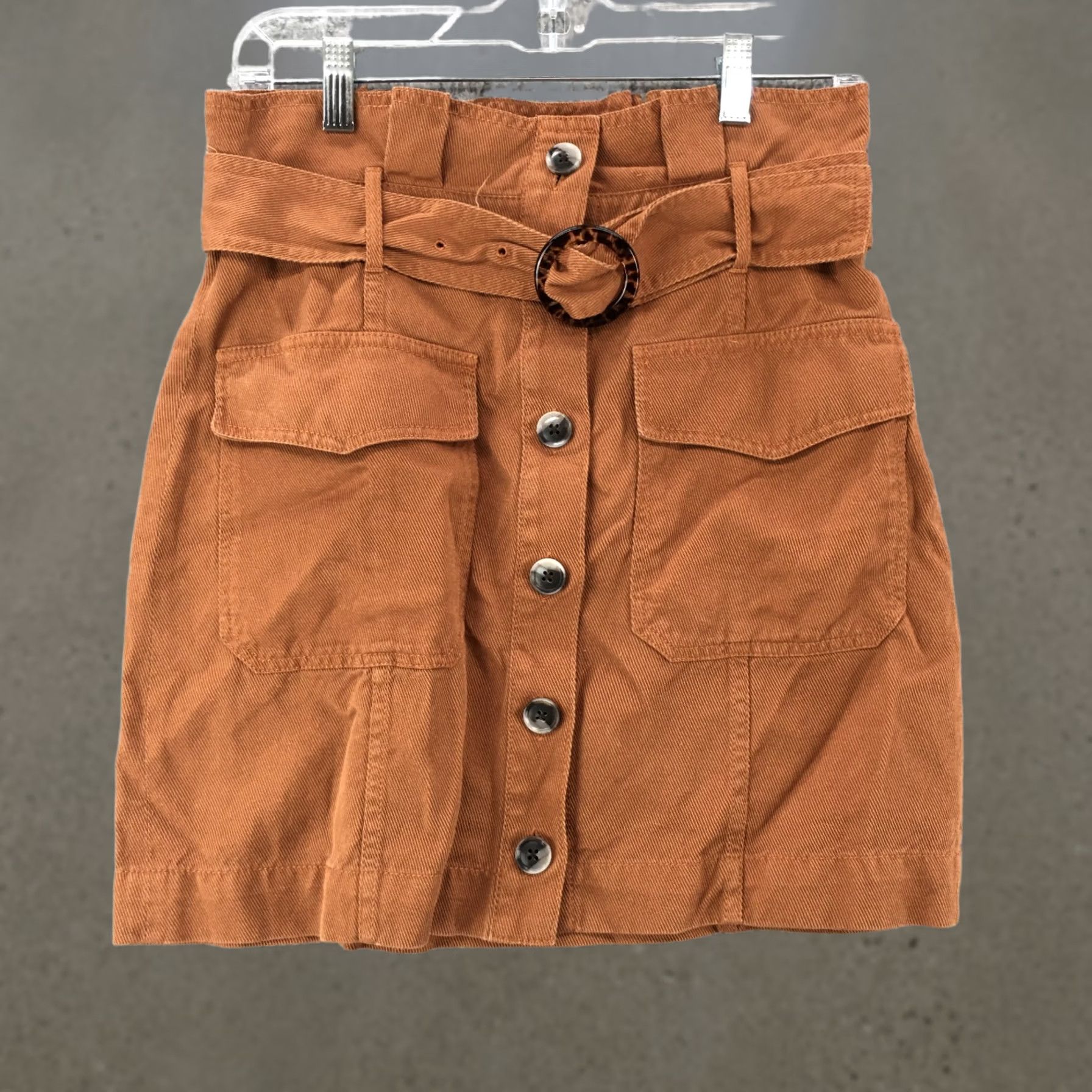 Banana Republic Banana Republic Belted Paperbag A Line Skirt Womens 4 Brown Corduroy Short Fall Spring Summer Casual Pockets Mens Womens Girls Boys Size 27" / US 4 / IT 40 - 1 Thumbnail