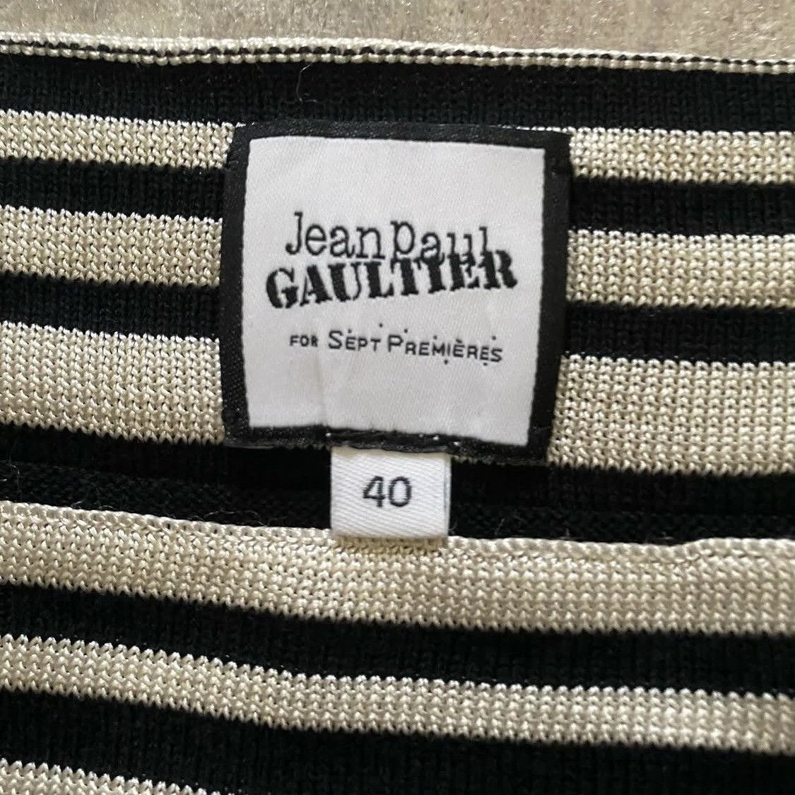 Jean Paul Gaultier Jean Paul Gaultier Marine Striped Square Neck Knit Size US M / EU 48-50 / 2 - 4 Thumbnail