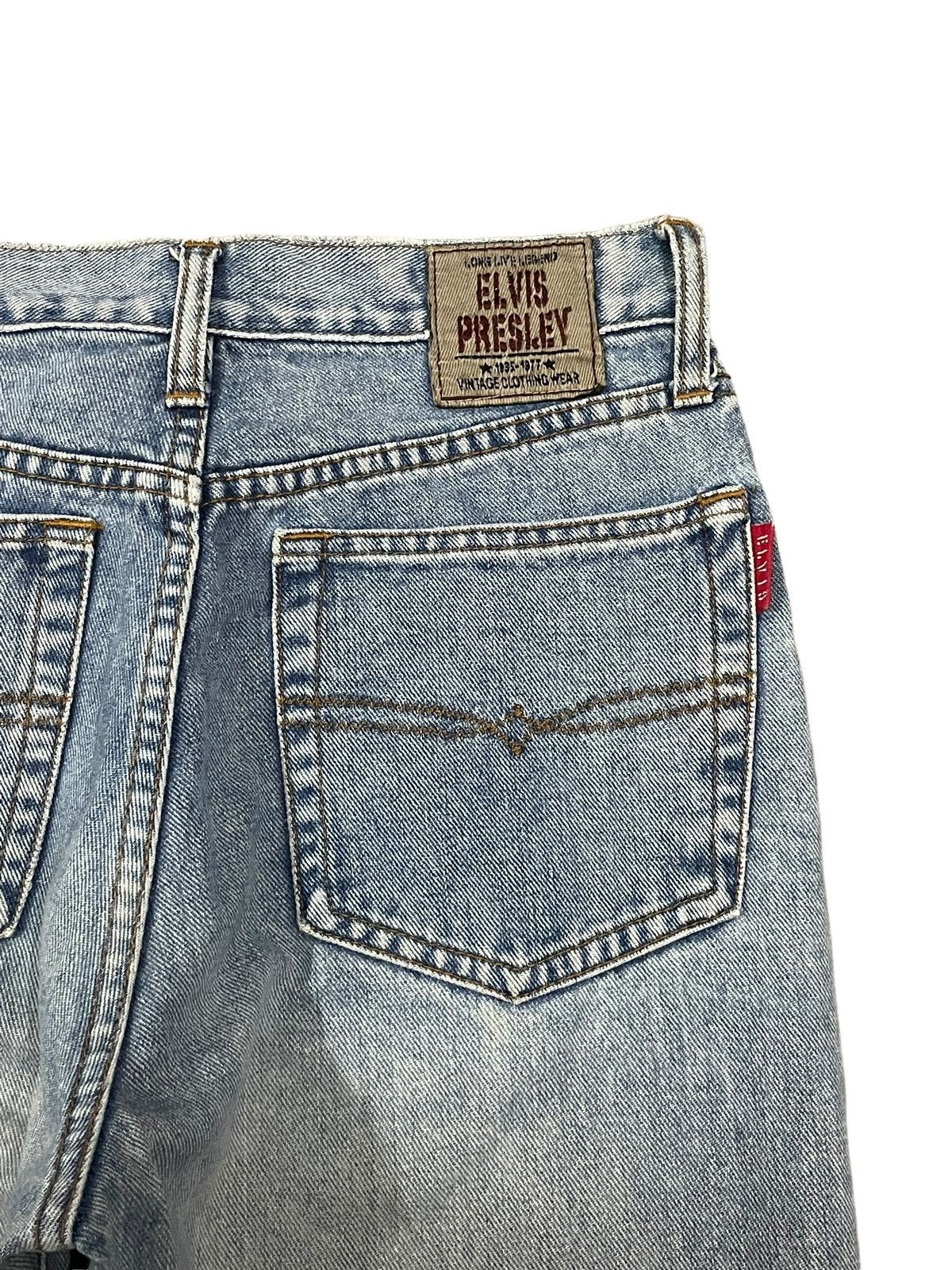 POST ARCHIVE FACTION (PAF) × Vintage Vintage Iconic American Singer Elvis Presley Fade Wash Jeans Size US 28 / EU 44 - 9 Thumbnail