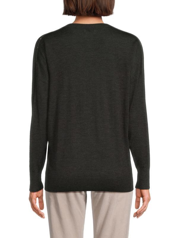 Brunello Cucinelli o1y0825 Cashmere Blend Sweater in Black Size L / US 10 / IT 46 - 3 Thumbnail