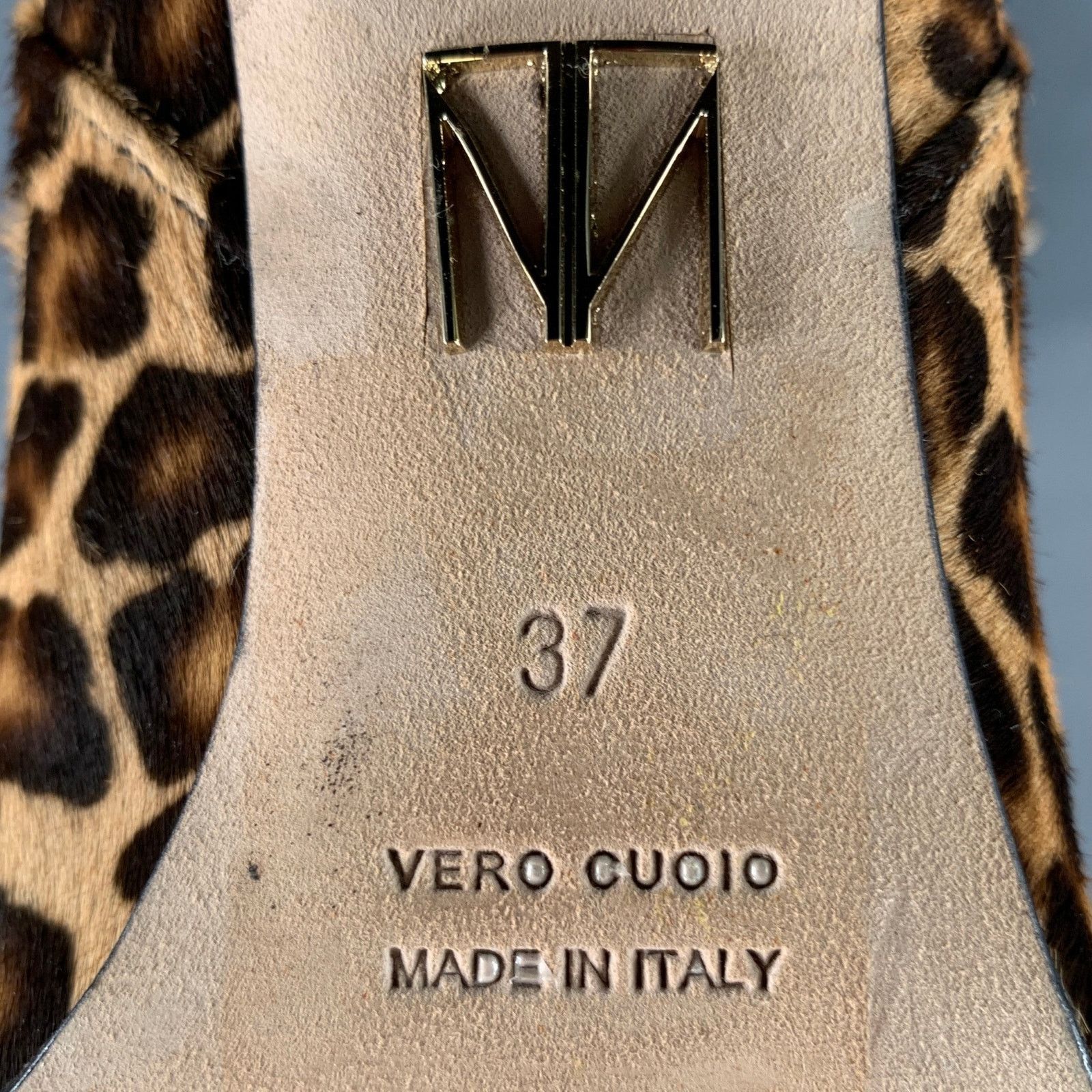 Brown Beige Animal Print Calf Hair Chunky Heel Boots