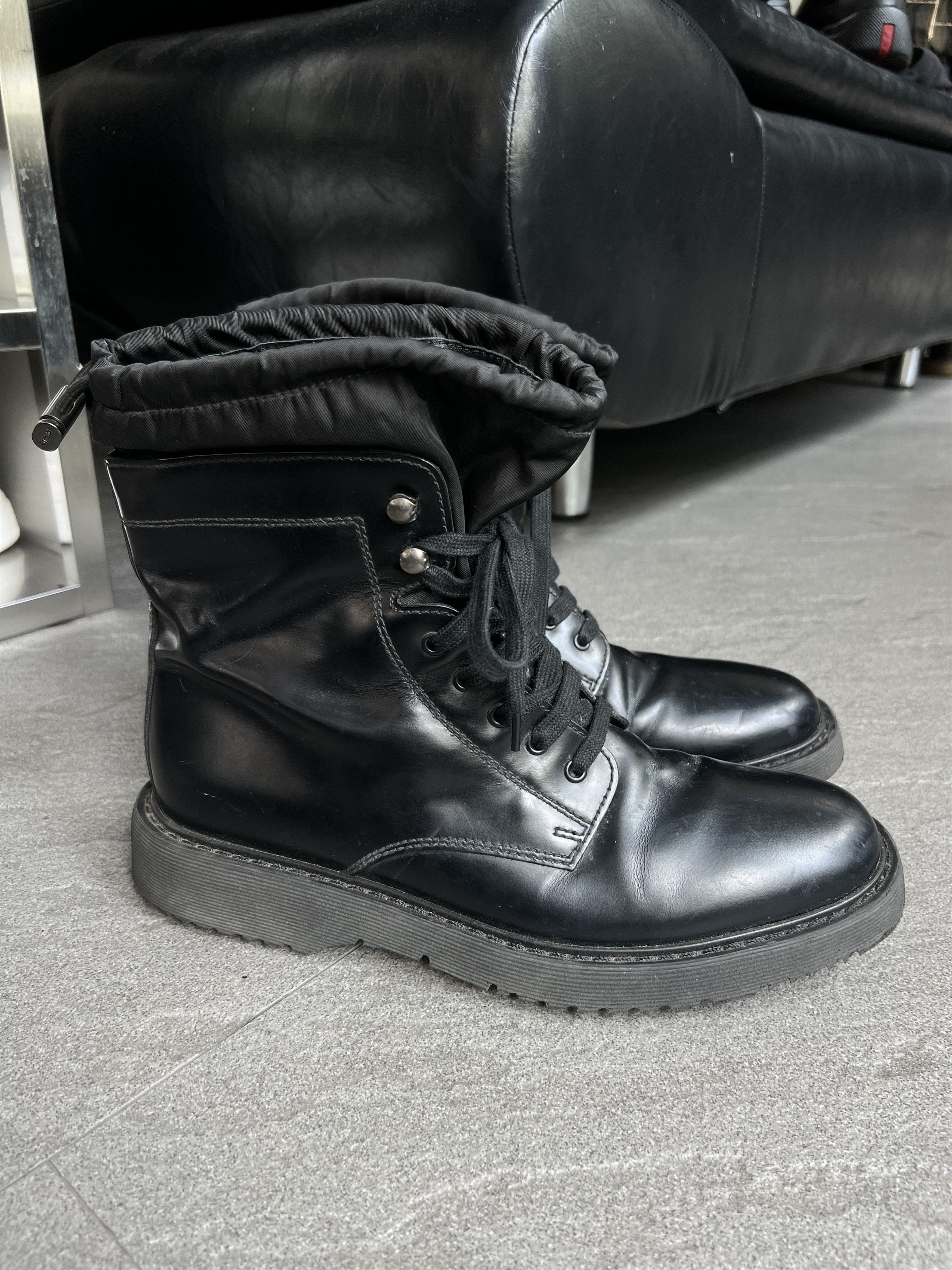 Prada Prada Milano Black Combat Boots Size 10 Italy Size US 10 / EU 43 - 1 Thumbnail