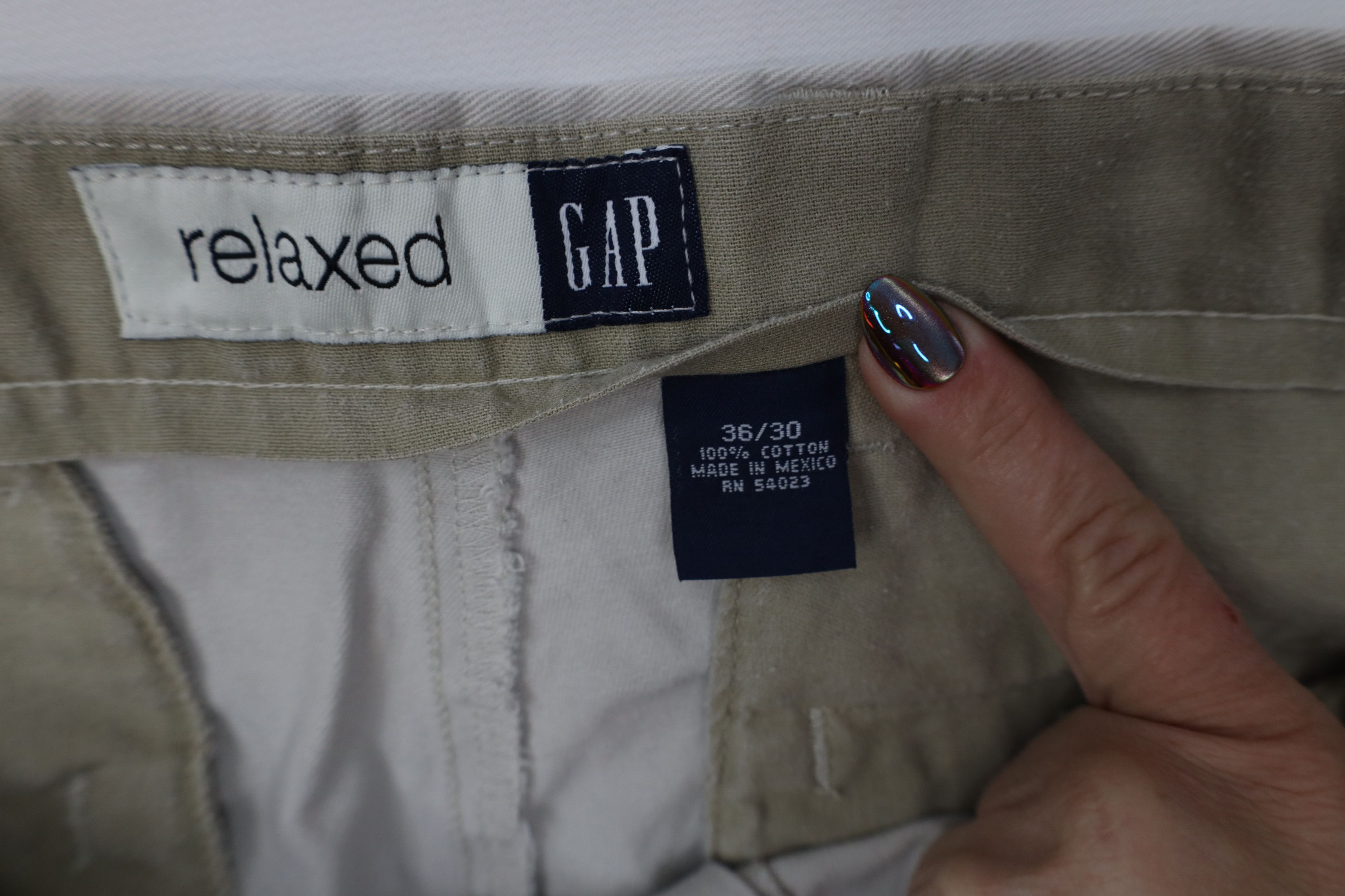 Gap Vintage Y2K 2002 Gap Relaxed Fit Wide Leg Chino Pants Stone Size US 36 / EU 52 - 7 Thumbnail