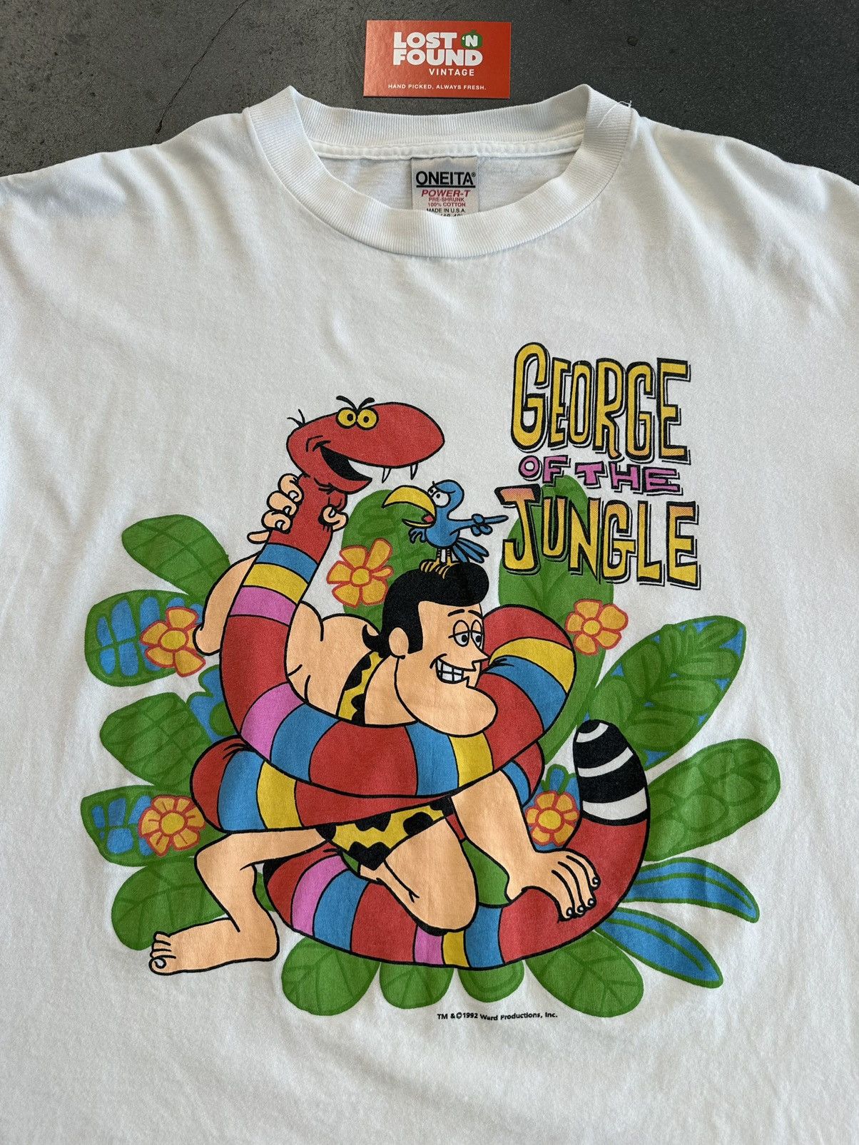 Disney × Vintage 1992 Vintage George Of The Jungle Cartoon Tee Size US XL / EU 56 / 4 - 2 Thumbnail
