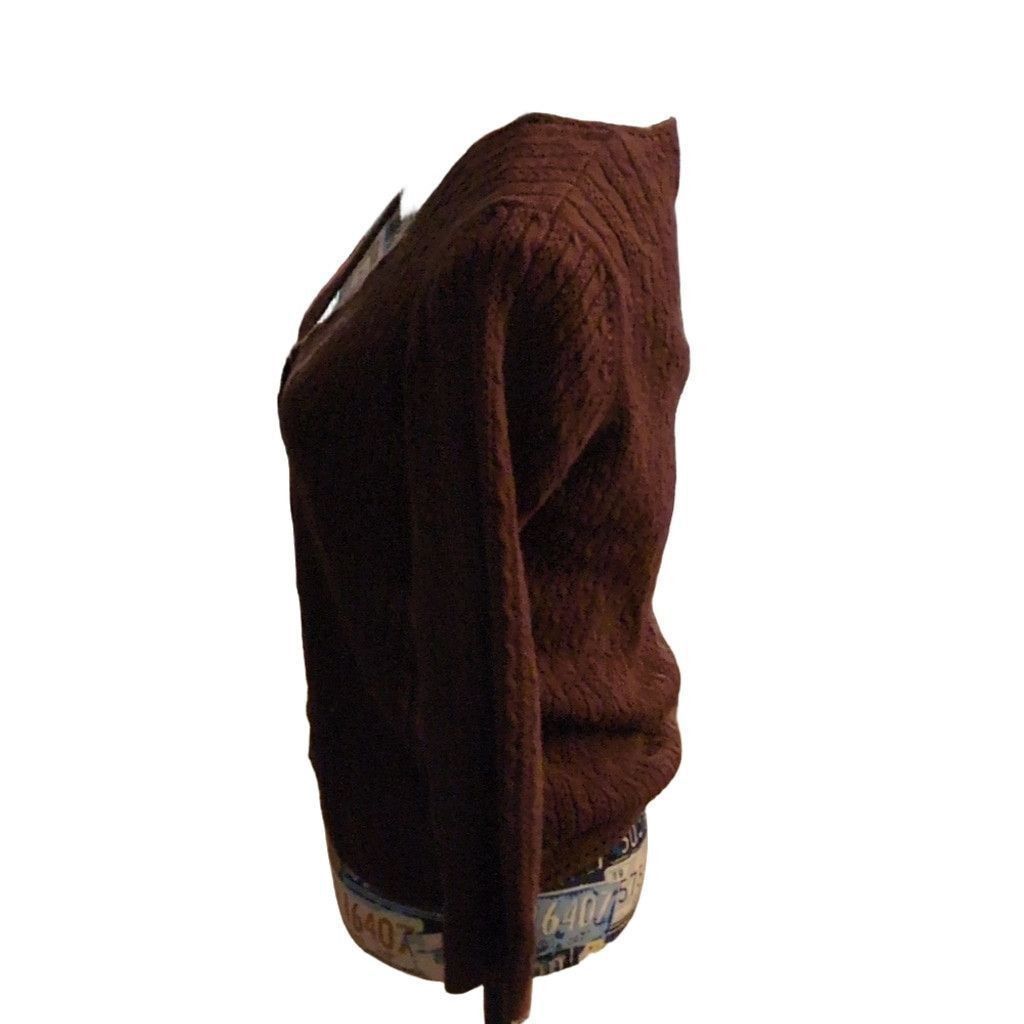 Oscar De La Renta Oscar De La Renta Brown Cable Knit Cardigan Size Medium Size L / US 10 / IT 46 - 6 Thumbnail