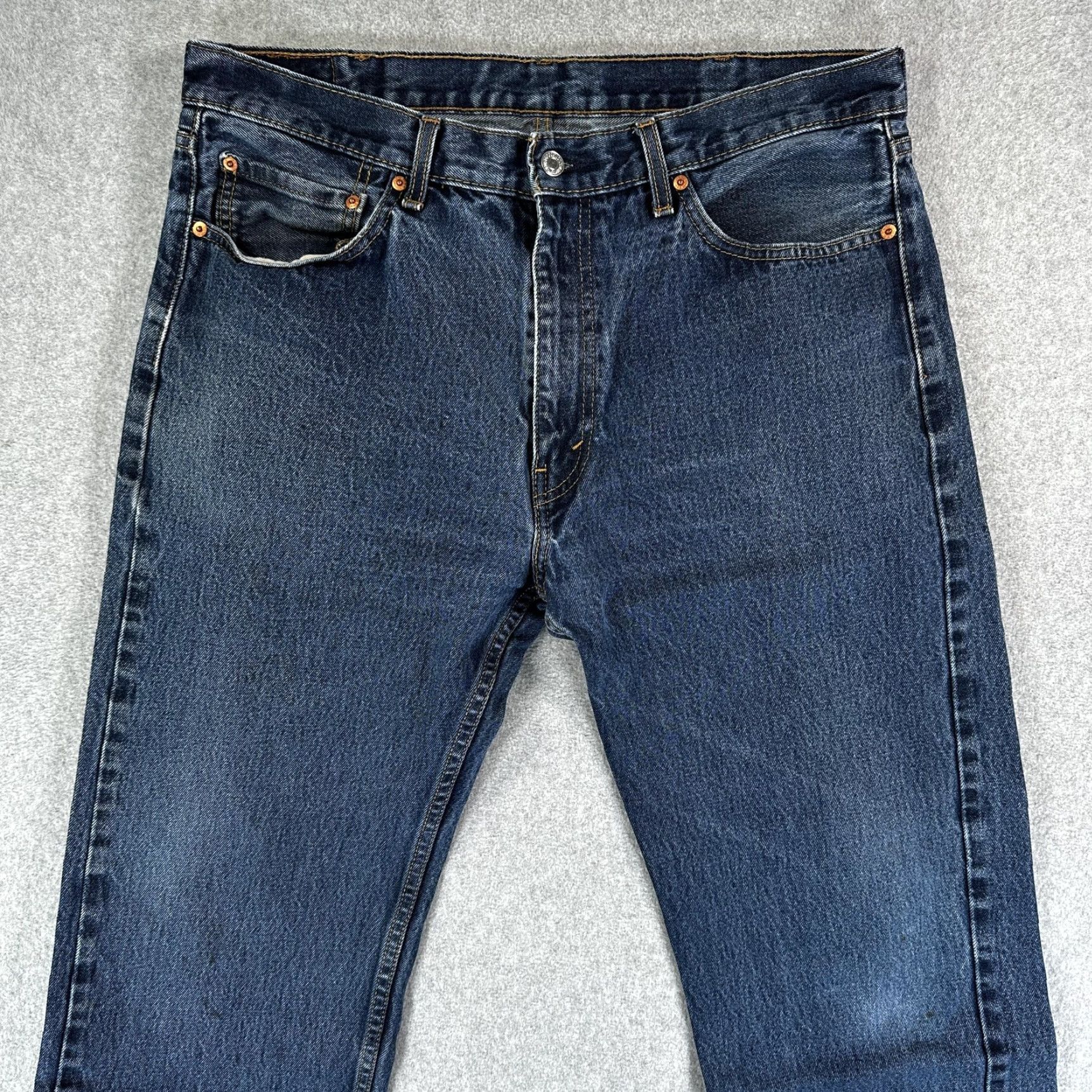 Levi's Levi's 505 Jeans Mens 38x30 Blue Medium Wash Straight Leg Regular Fit Denim Pants Size US 38 / EU 54 - 5 Thumbnail