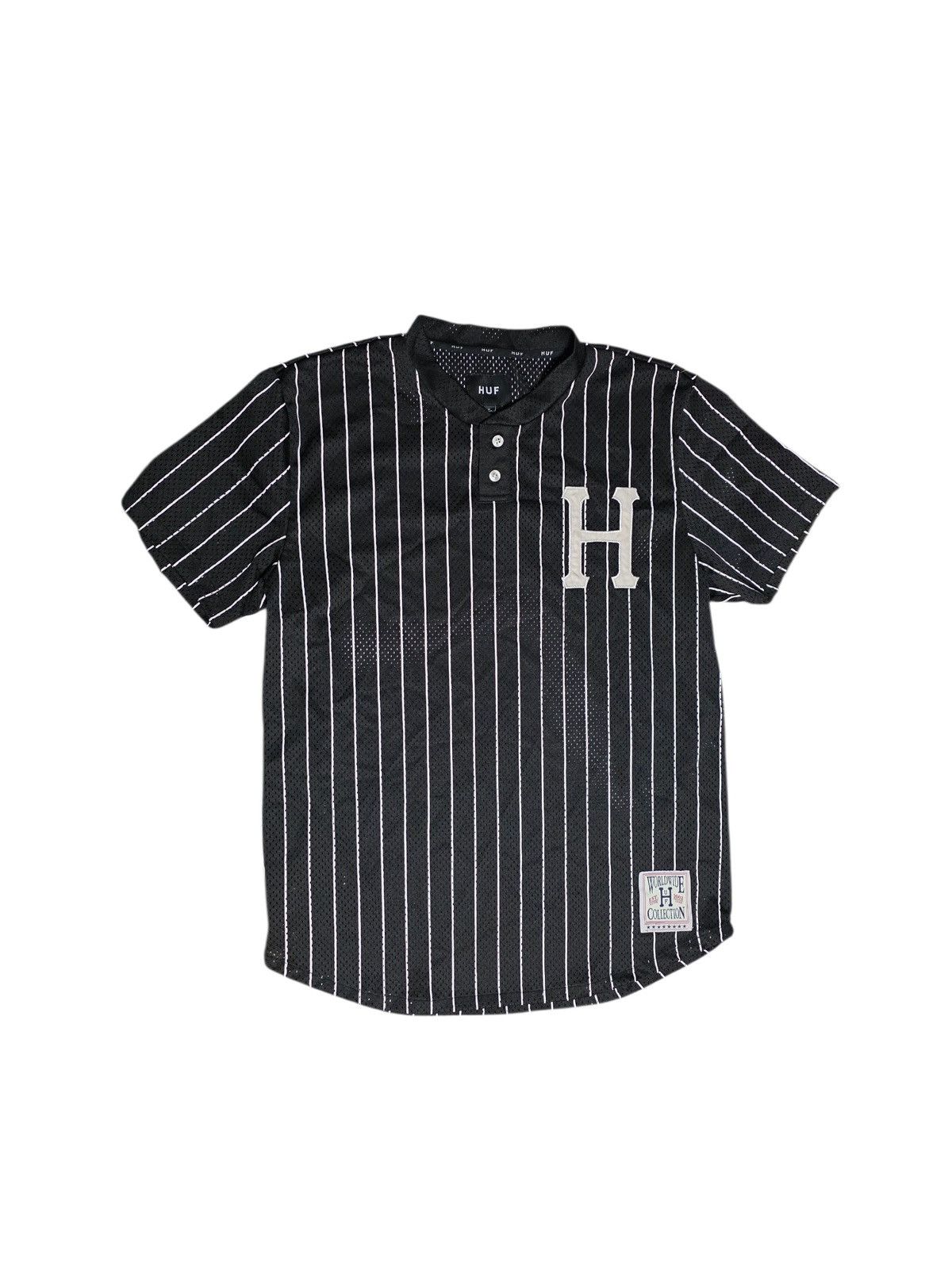 Huf HUF Black Pinstripe Henley Baseball Jersey Tee Size S Size US S / EU 44-46 / 1 - 1 Thumbnail