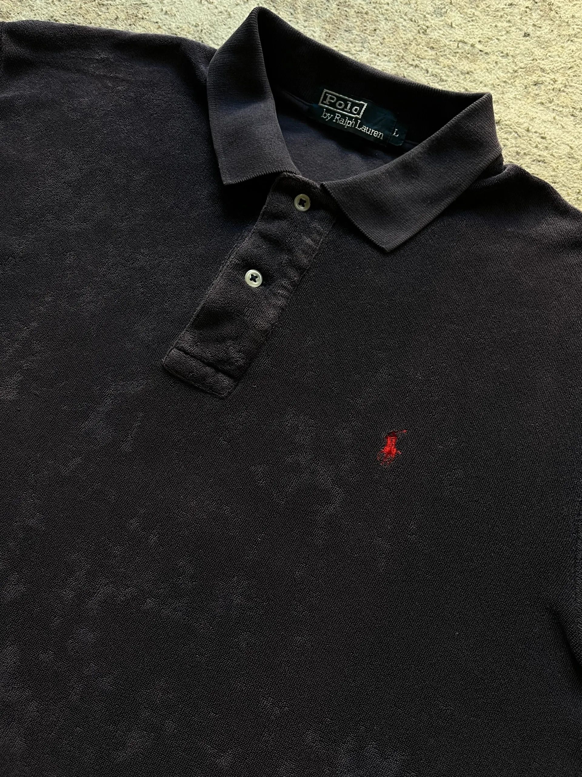 Polo Ralph Lauren Polo Ralph Lauren Navy Small Pony Towel Polo Shirt Sz L Size US L / EU 52-54 / 3 - 3 Thumbnail