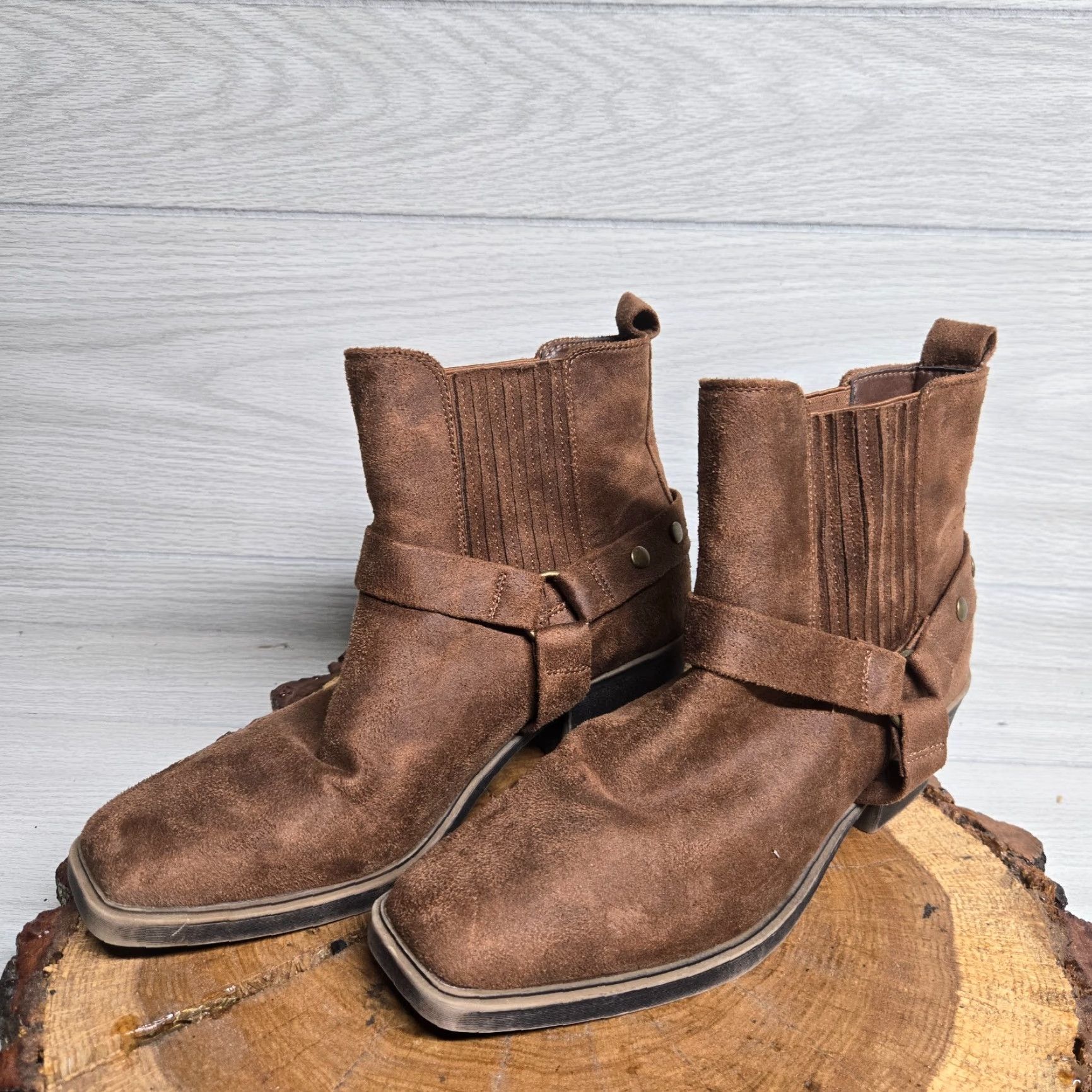 Vintage True Craft Brown Suede Slip-On Booties Women's Size 8.5 Casual Workwear Size US 8.5 / IT 38.5 - 2 Thumbnail