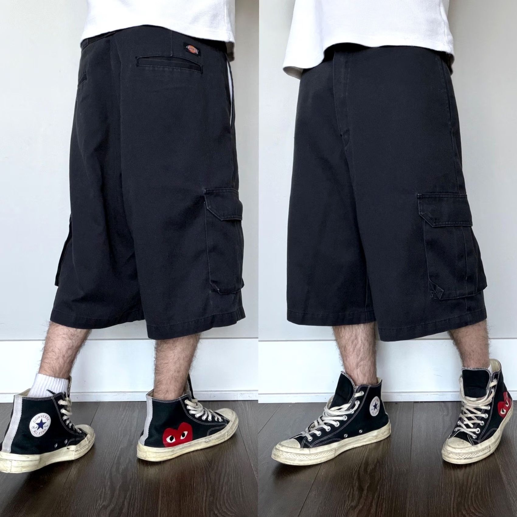 Dickies Dickies Cargo Shorts 35 Black Cotton Canvas Pockets Loose Fit Baggy Y2K Mens Shorts Size US 35 - 2 Thumbnail