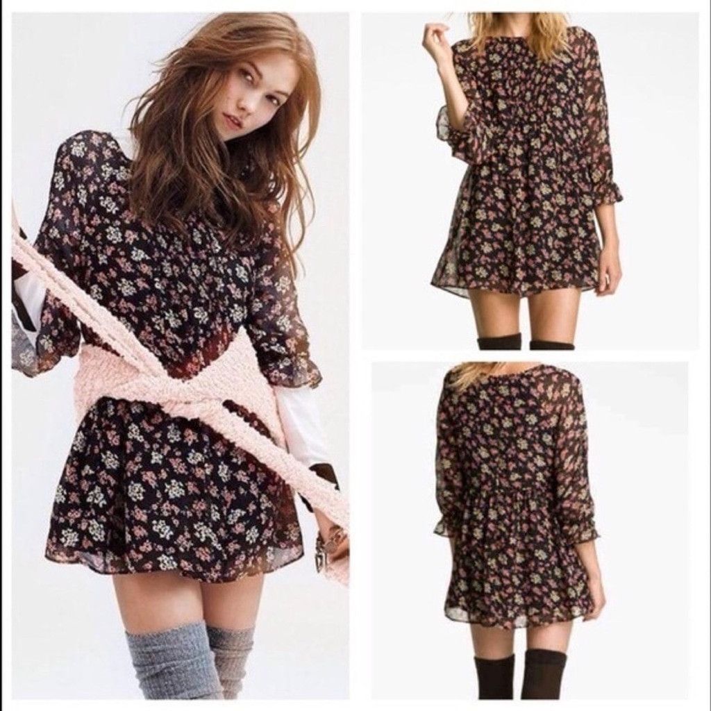 Free People Free People Doll Pants Chiffon Baby Doll Floral Dress Size 2 Size XS / US 0-2 / IT 36-38 - 1 Thumbnail
