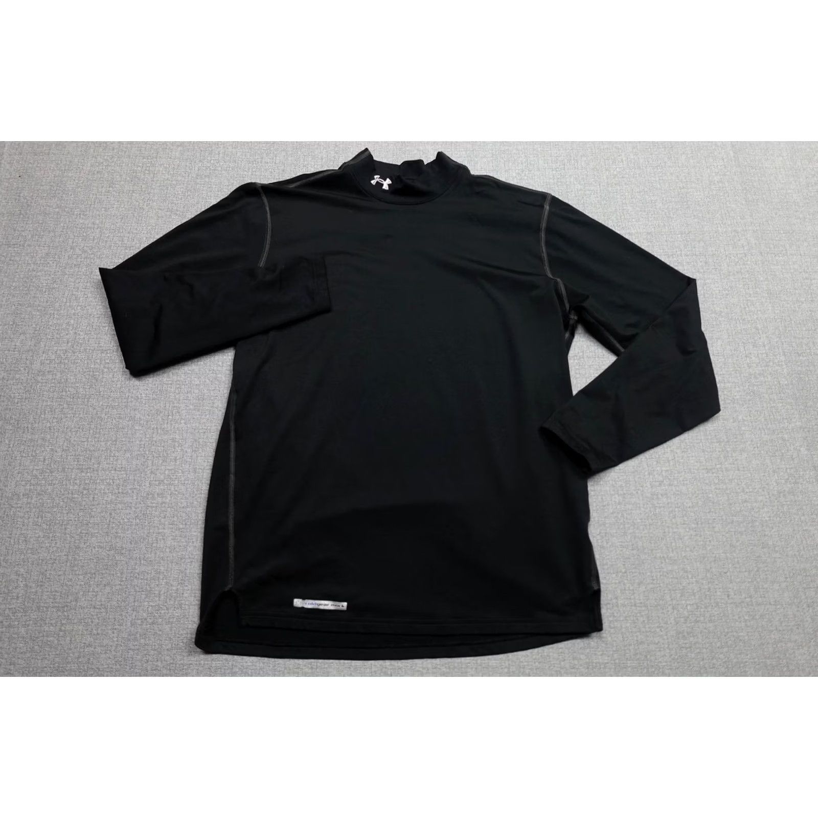 Under Armour Under Armour ColdGear Shirt Mens L Black Mock Neck Thermal Athletic Base Layer Long Sleeve Size US L / EU 52-54 / 3 - 4 Thumbnail