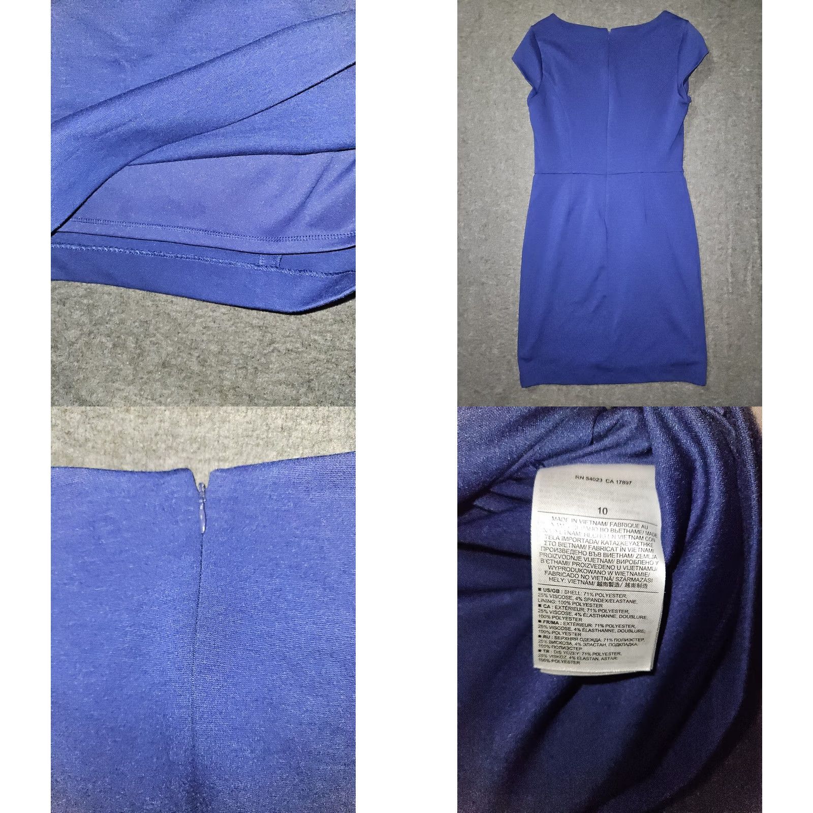Banana Republic Banana Republic Sheath Dress Womens 10 Blue Sleeveless Lined Zip Keyhole Midi Dress Size L / US 10 / IT 46 - 8 Thumbnail