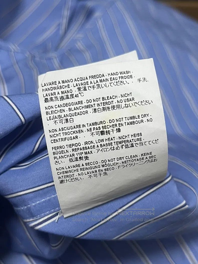 Balenciaga Balenciaga Blue Structural Slogan Logo Striped Shirt Size XS / US 0-2 / IT 36-38 - 5 Thumbnail