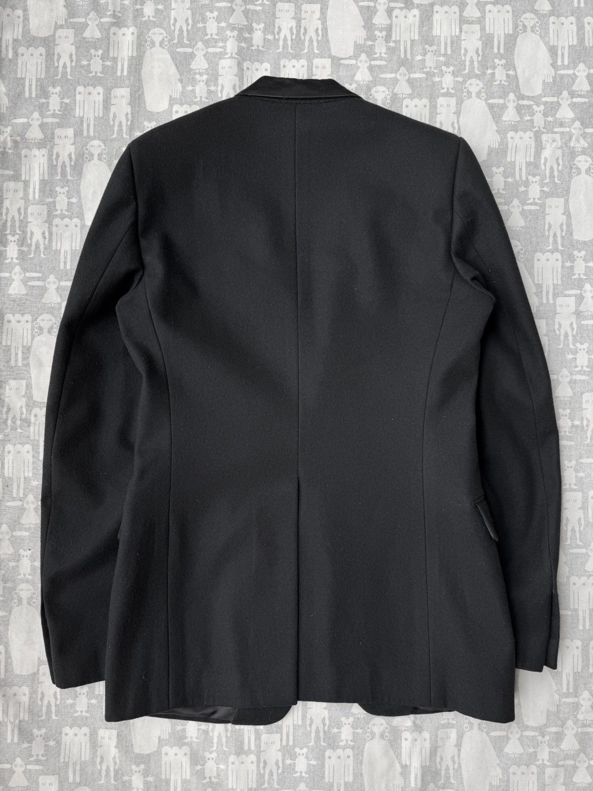 Dior × Hedi Slimane Dior Homme AW03 Nylon Collar Boiled Wool Blazer Size 46S - 5 Thumbnail