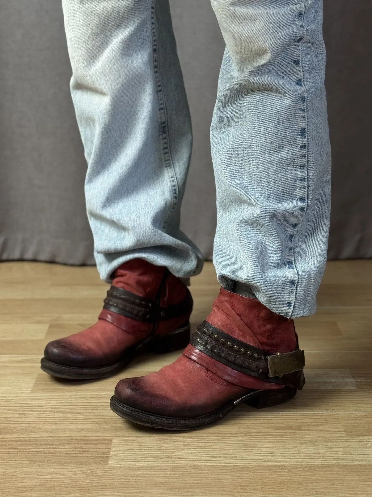 If Six Was Nine Vintage Leather Boots A S 98 Ankle Hight shoes Guidi Style Size US 7 / IT 37 - 2 Thumbnail