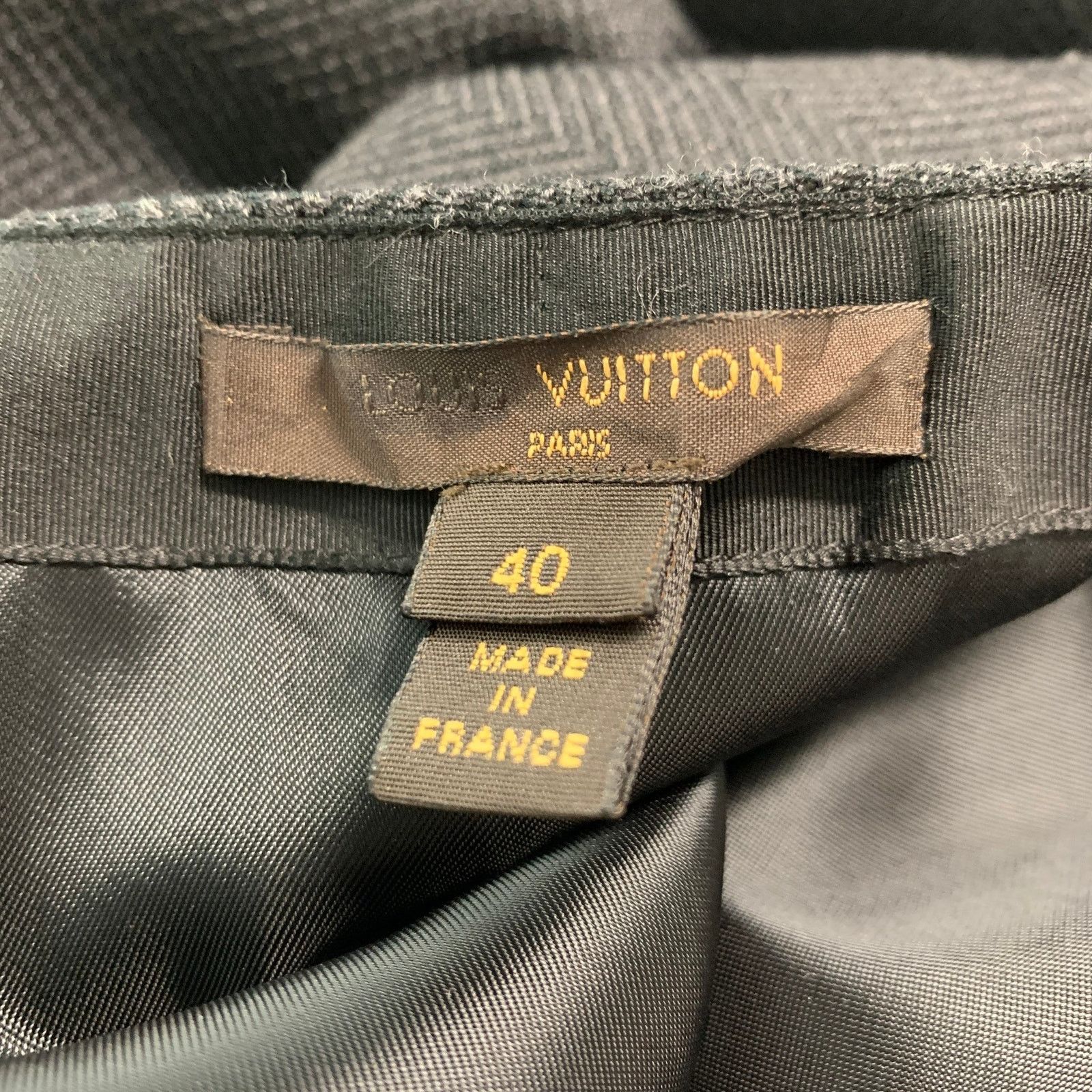 Louis Vuitton LOUIS VUITTON Wool Polyester Herringbone Pencil Mid-Calf Size 30" / US 8 / IT 44 - 4 Thumbnail