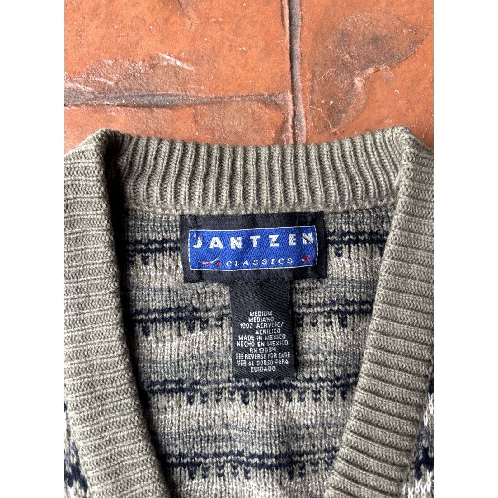 Jantzen VINTAGE Jantzen Sweater Vest Shirt Mens M Brown Striped Knit V-Neck Button 90s Vintage Theme Size US M / EU 48-50 / 2 - 2 Thumbnail