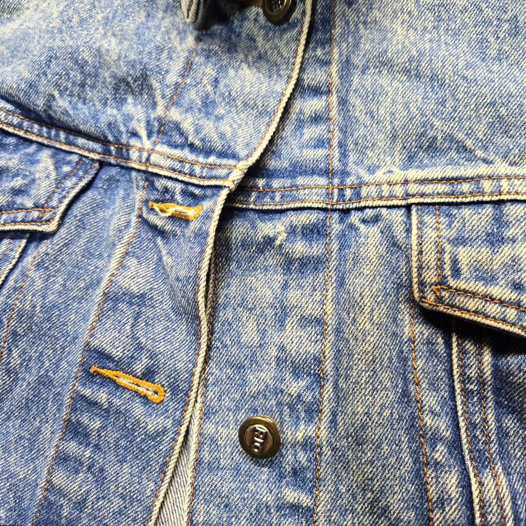 Denime VINTAGE Rio by Stephen Mardon Denim Motorcycle Jacket Adult Men's Medium Blue 80s Biker Grunge Size US 31 - 2 Thumbnail