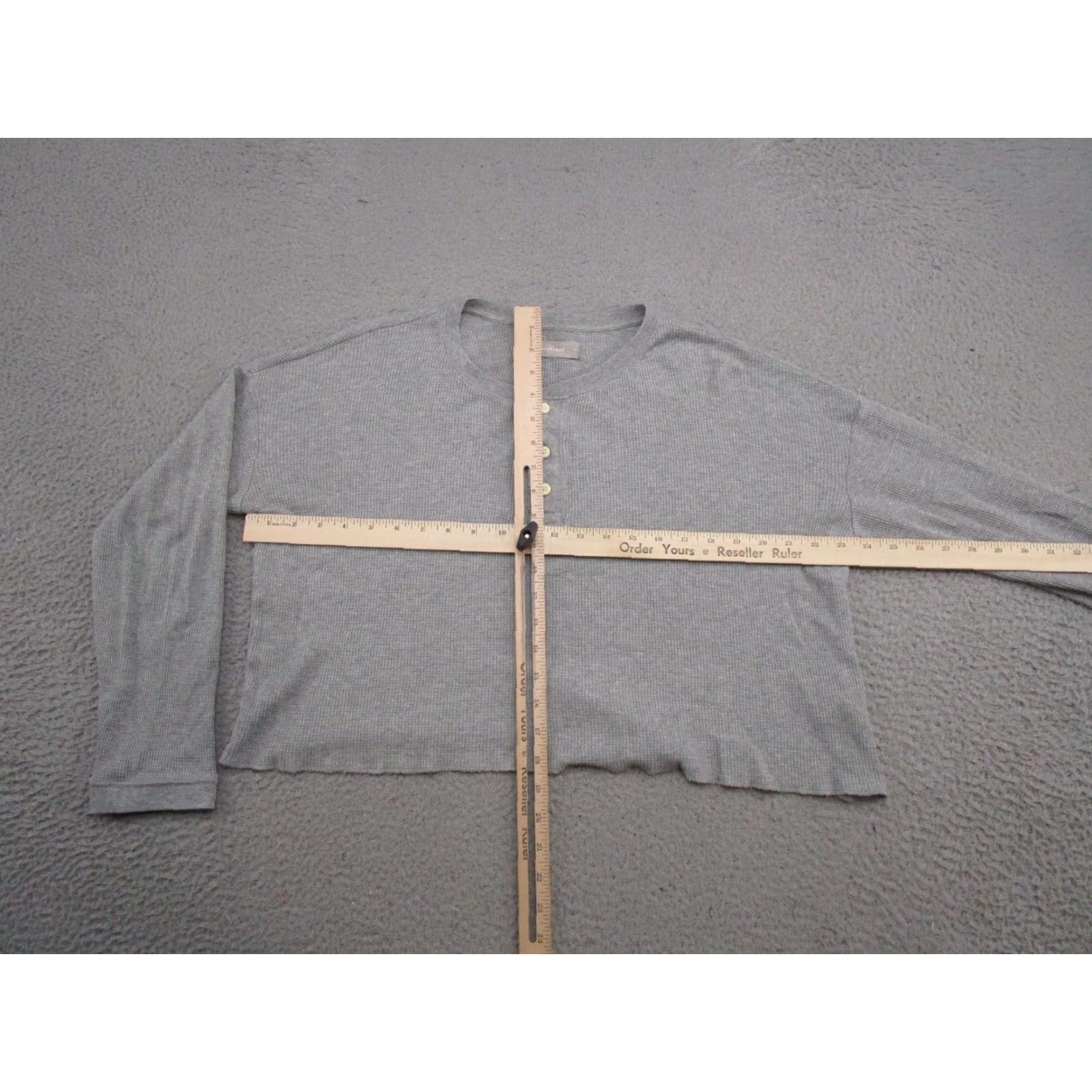 Everlane Everlane Women's Gray Thermal Henley Long Sleeve Oversized Fit Shirt Size S Read Size S / US 4 / IT 40 - 6 Thumbnail