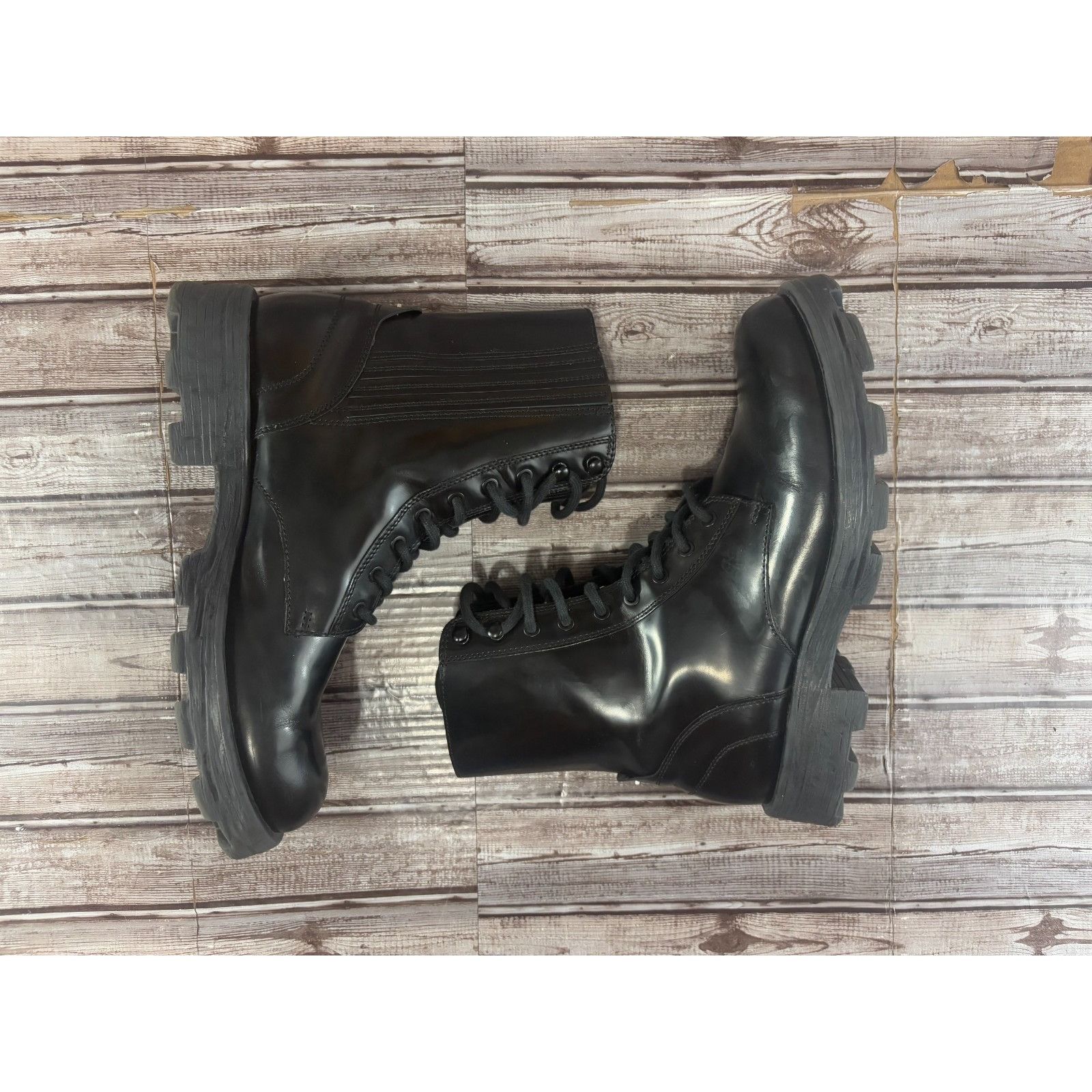 Diesel Diesel D-Hammer BT Gloss Leather Boots size 12.5 US color bl Size US 12.5 / EU 45-46 - 5 Thumbnail