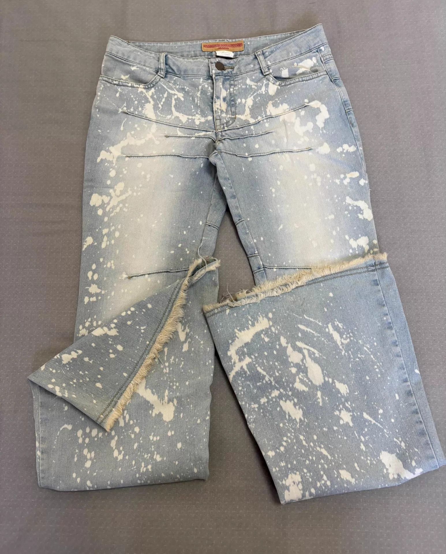 Other Vintage Japanese Denim Bellbottom Splatter Raw Hem Size 27" / US 4 / IT 40 - 8 Thumbnail
