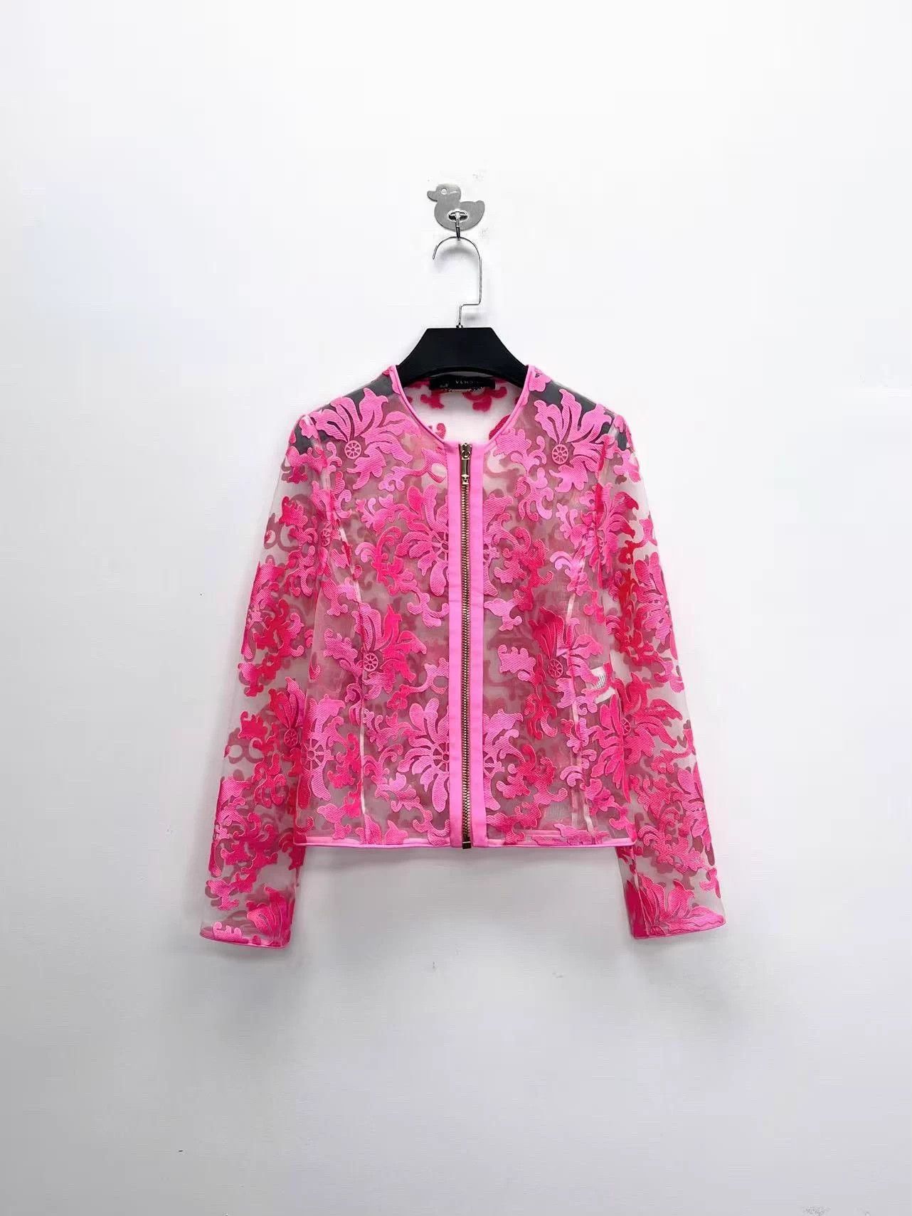 Versace Versace embossed floral logo all-over zip-up shirt jacket Size S / US 4 / IT 40 - 1 Thumbnail