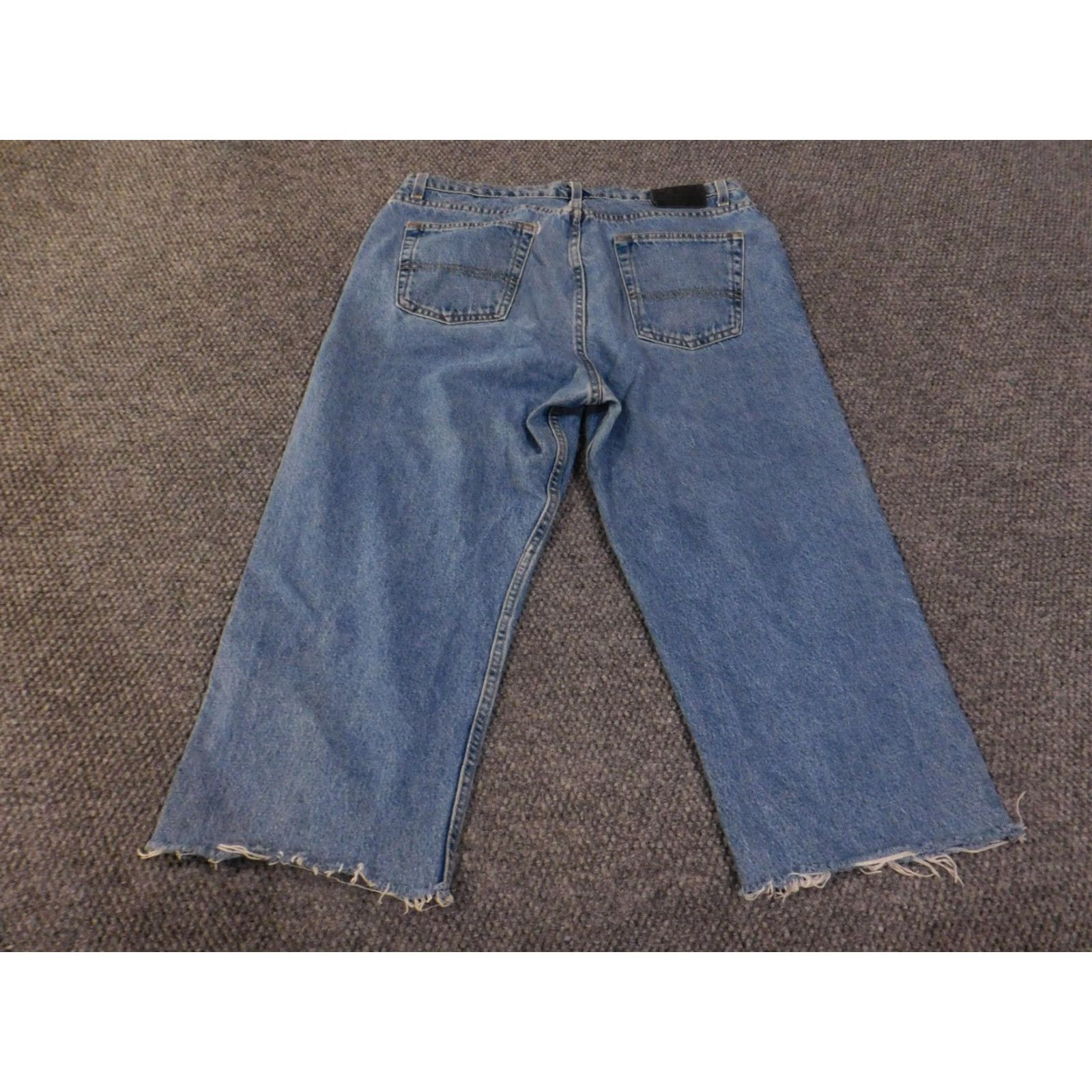 Ralph Lauren VINTAGE Ralph Lauren Jeans Mens 36x22 Blue Denim Straight Leg Distressed Frayed Hem Cotton Zip Size US 36 / EU 52 - 7 Thumbnail