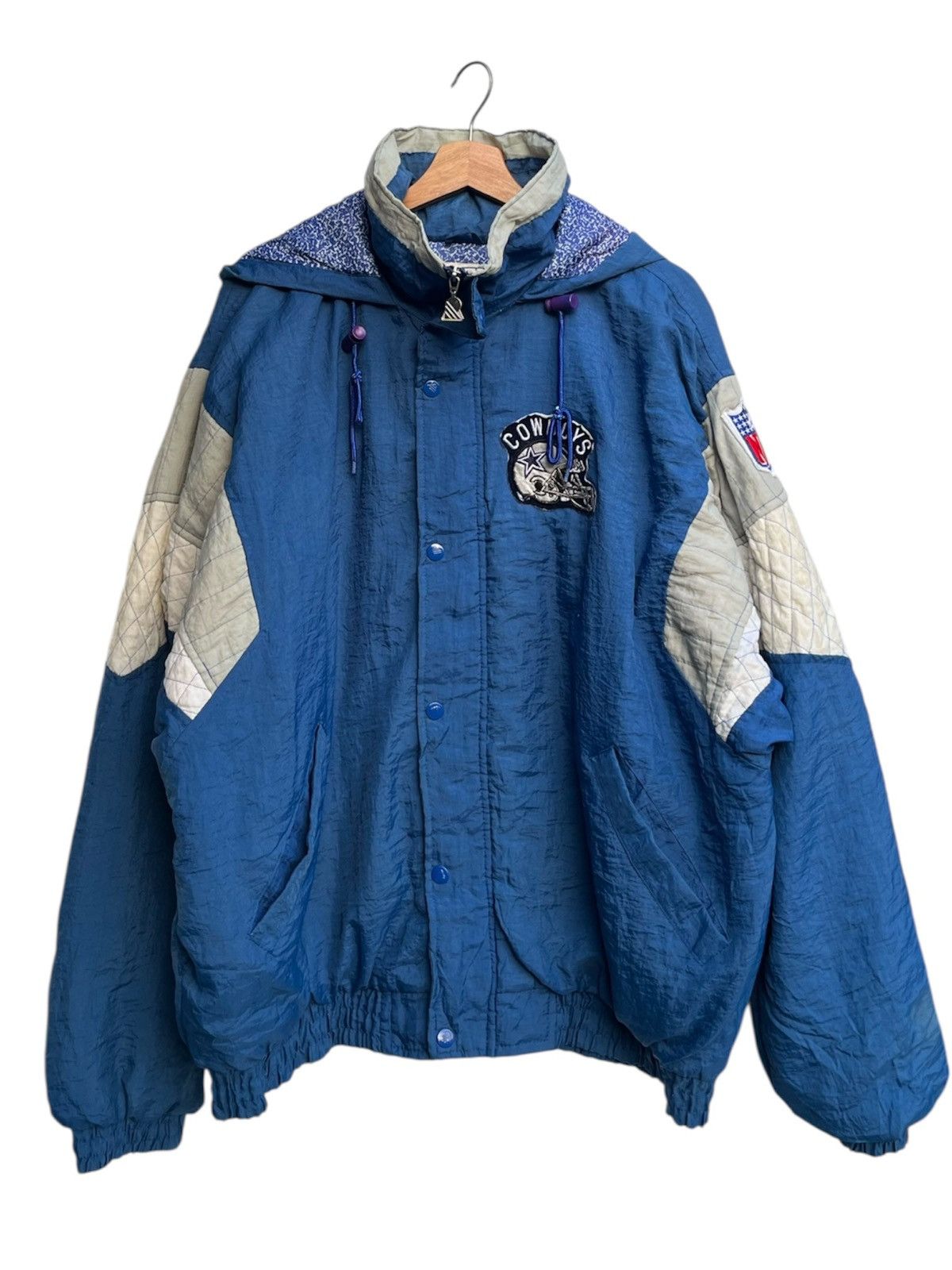 NFL Vintage Hawk Activewear Sports Dallas Cowboys Nylon Jacket Size US XL / EU 56 / 4 - 3 Thumbnail