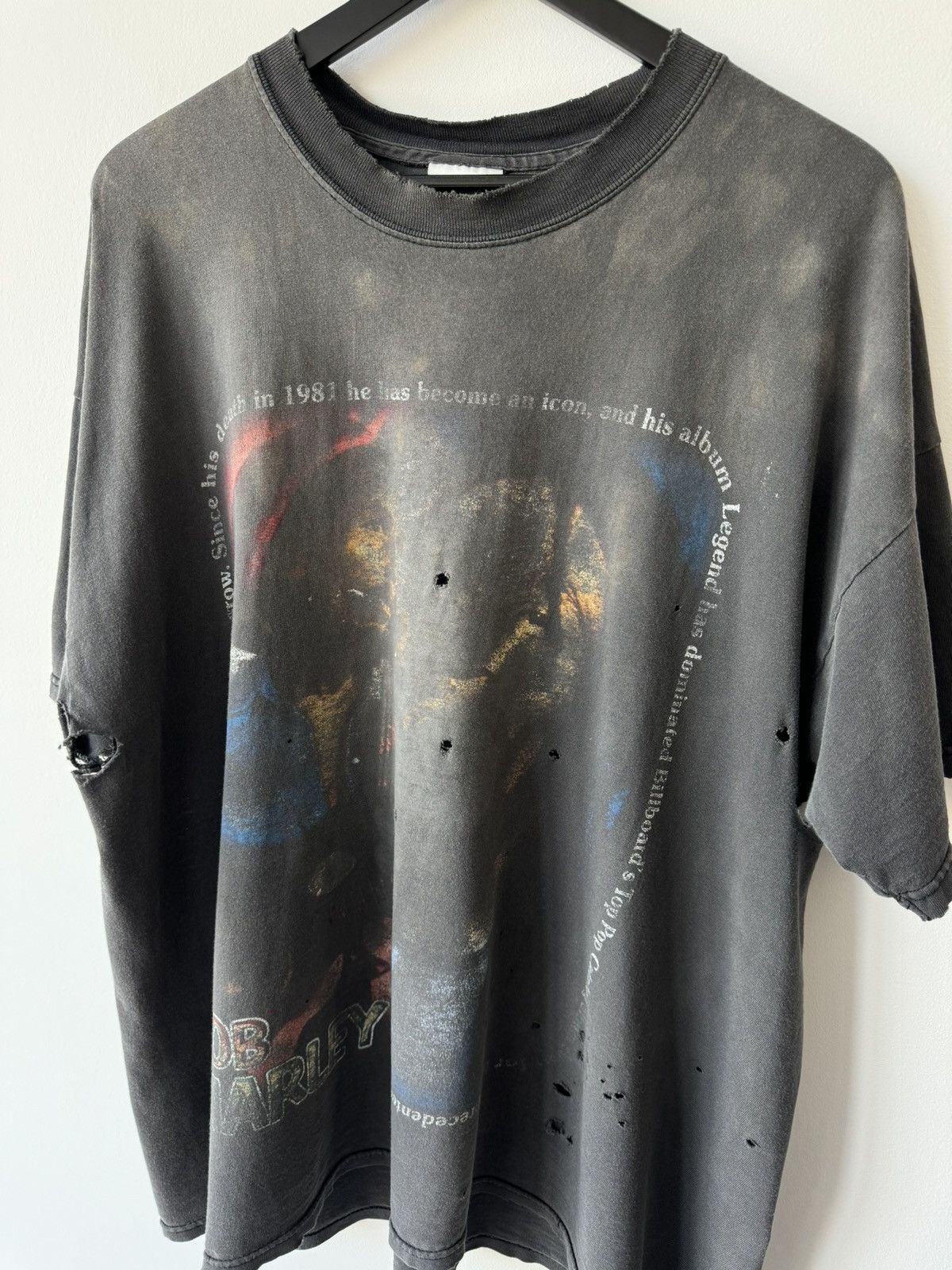 Vintage VINTAGE 90s BOB MARLEY T SHIRT FADED THRASHED OVERSIZED THIN Size US XL / EU 56 / 4 - 2 Thumbnail