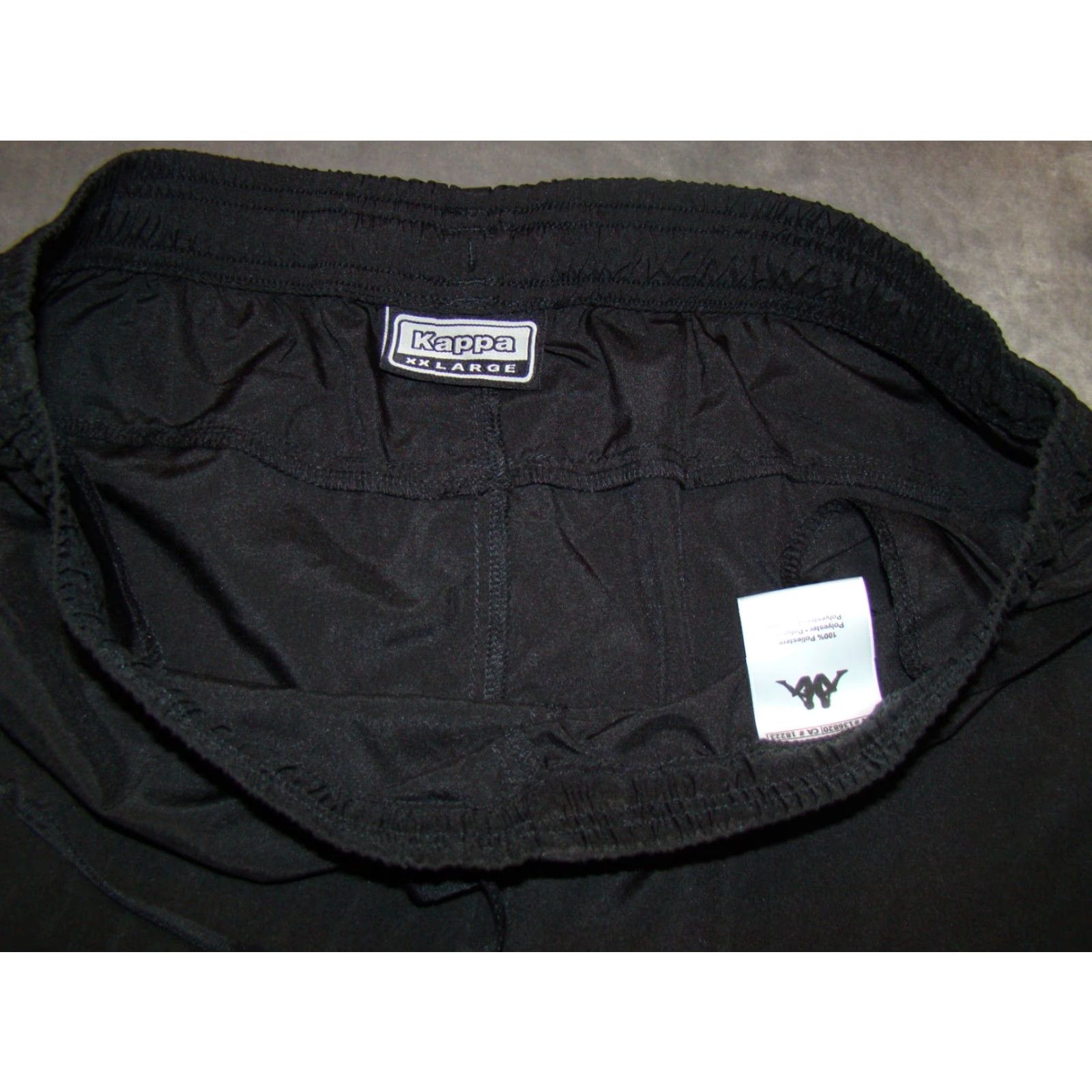 Kappa Kappa Hydroway Mens 2XL Track Elastic Drawstring Reflective Black Pants Size US 39 - 6 Thumbnail