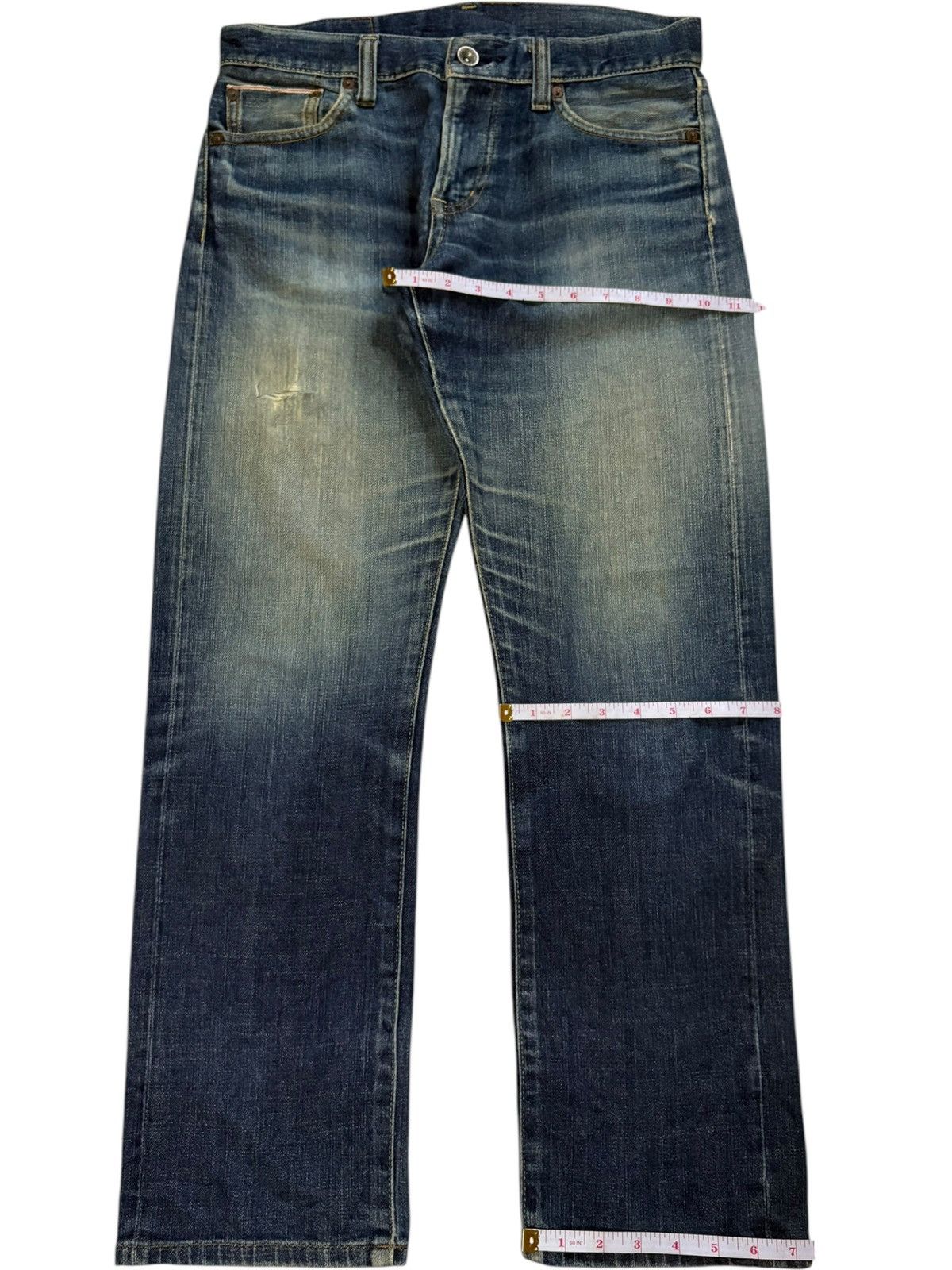 Uniqlo Vintage Japanese Uniqlo Mud Wash Distressed Selvedge Jeans Size US 32 / EU 48 - 15 Thumbnail