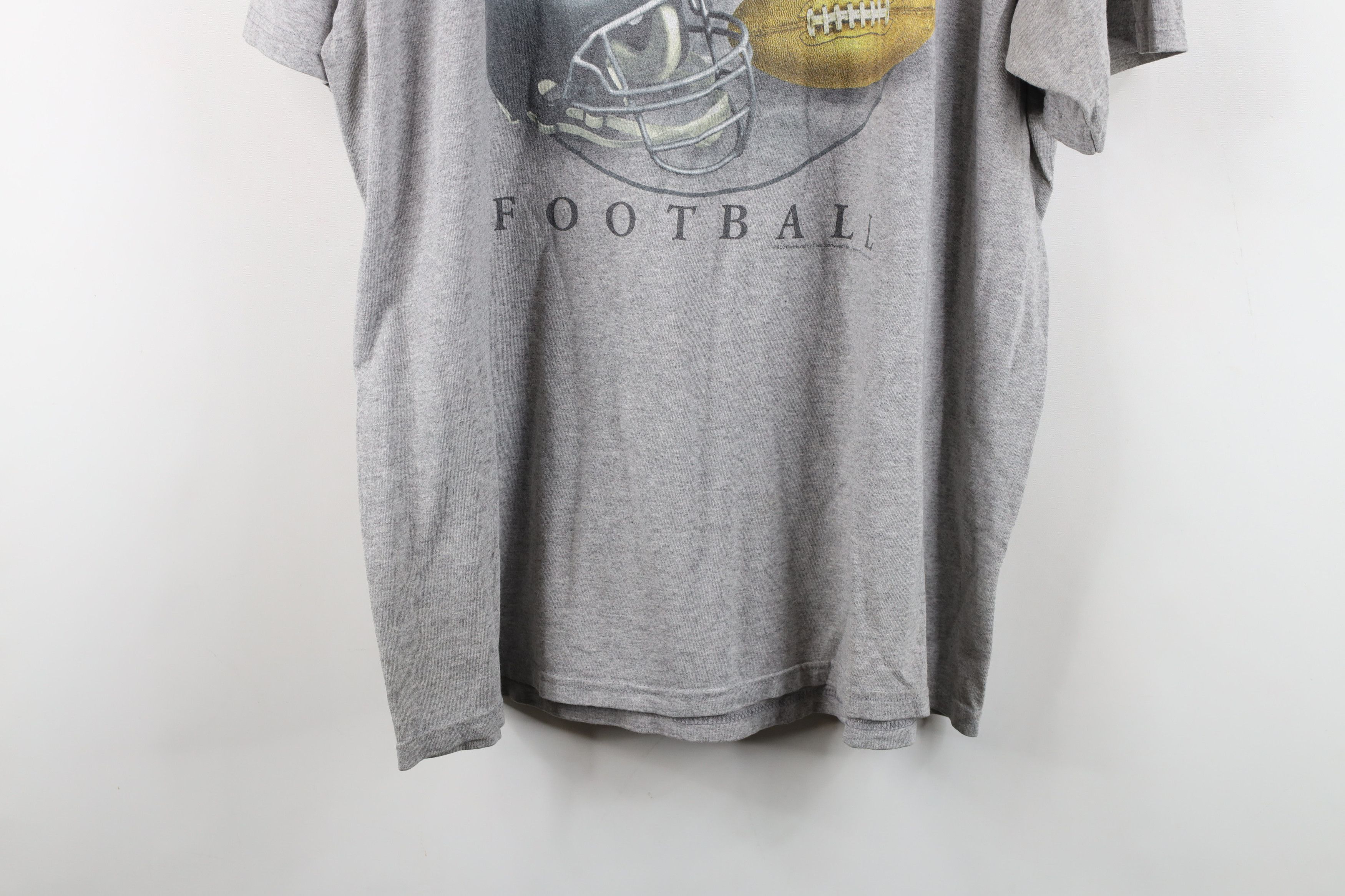 Vintage Vintage Y2K Spell Out It's All About Football T-Shirt Gray Size US XL / EU 56 / 4 - 16 Thumbnail
