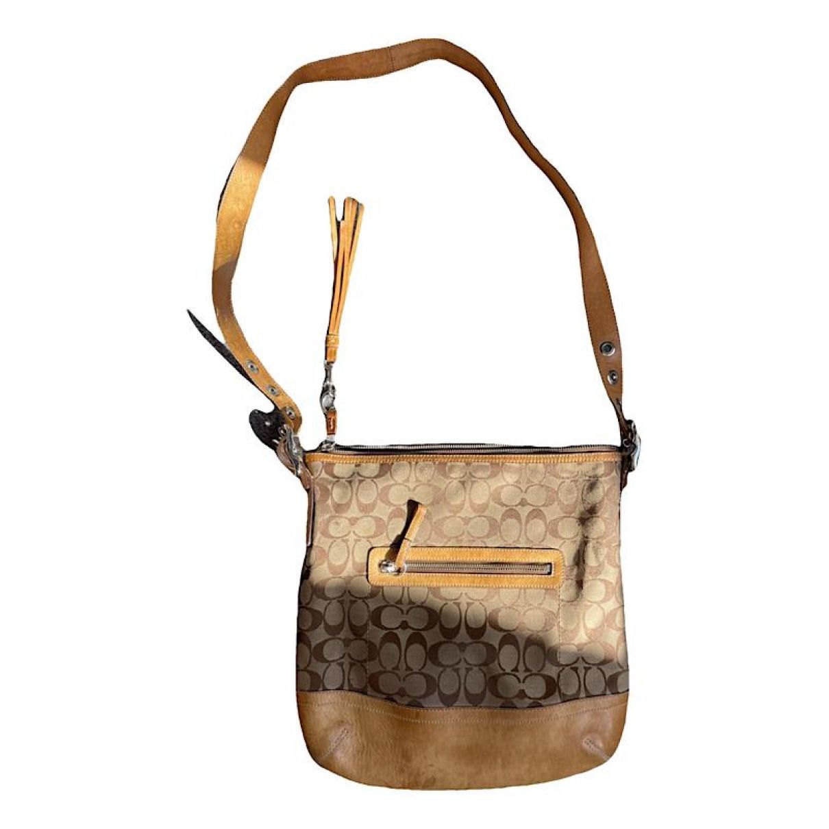 Coach Signature Sufflette Beige Cotton Handbag Size ONE SIZE - 1 Thumbnail