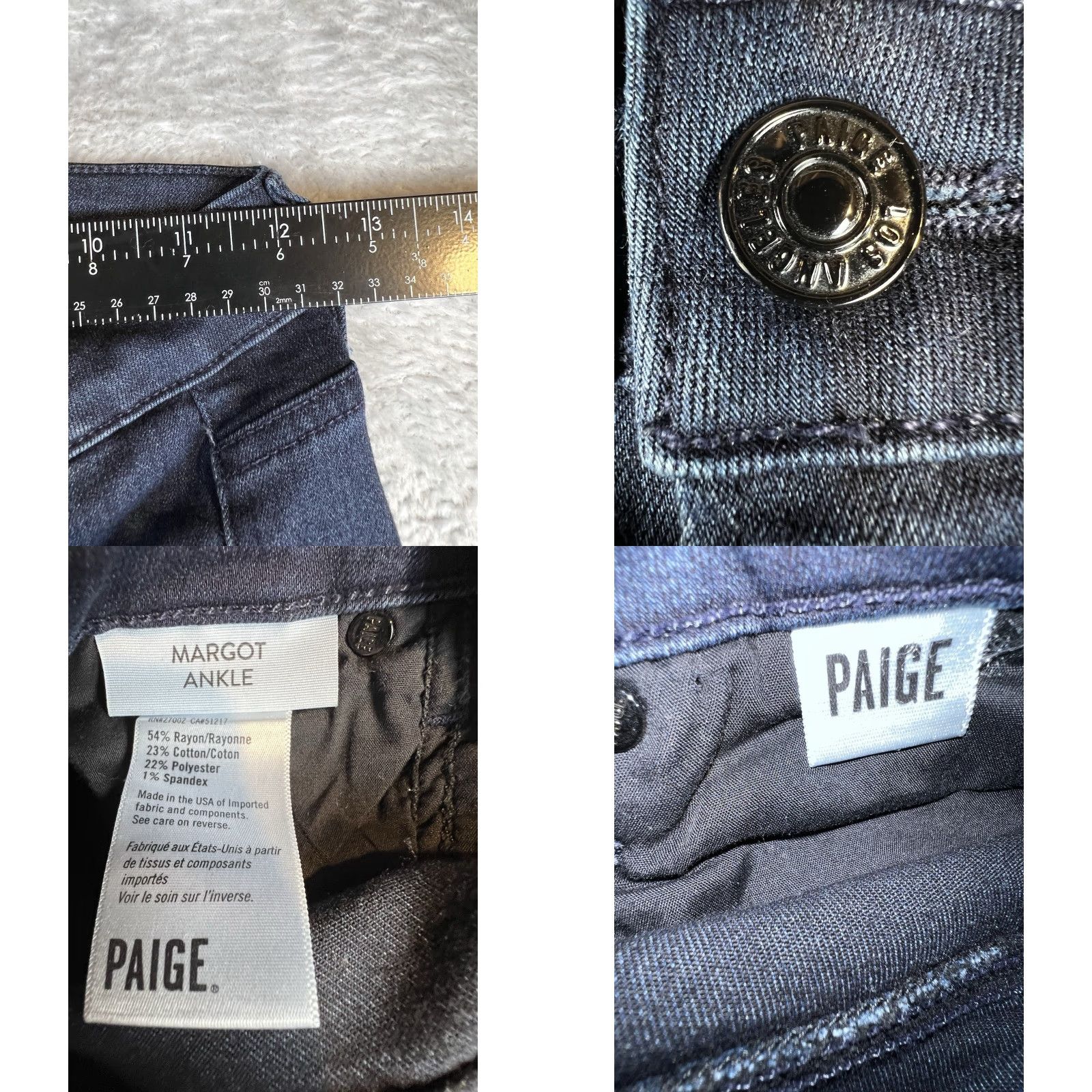 Paige VINTAGE Paige Margot Ankle jeans Womens 24 Blue stretch denim Skinny Dark Wash Denim Size 42" / US 20 - 8 Thumbnail