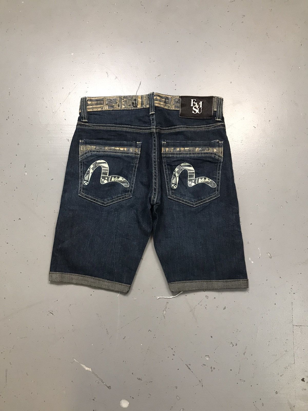 Japanese Brand Vintage Evisu inspired crazy patterns printed seagull short Size 29" - 1 Thumbnail