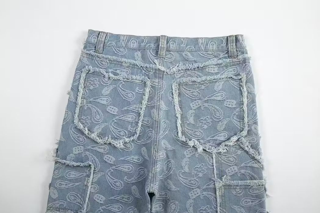 Japanese Brand × Vintage Y2k Double Knee Paisley Denim Jeans Size US 34 / EU 50 - 4 Thumbnail