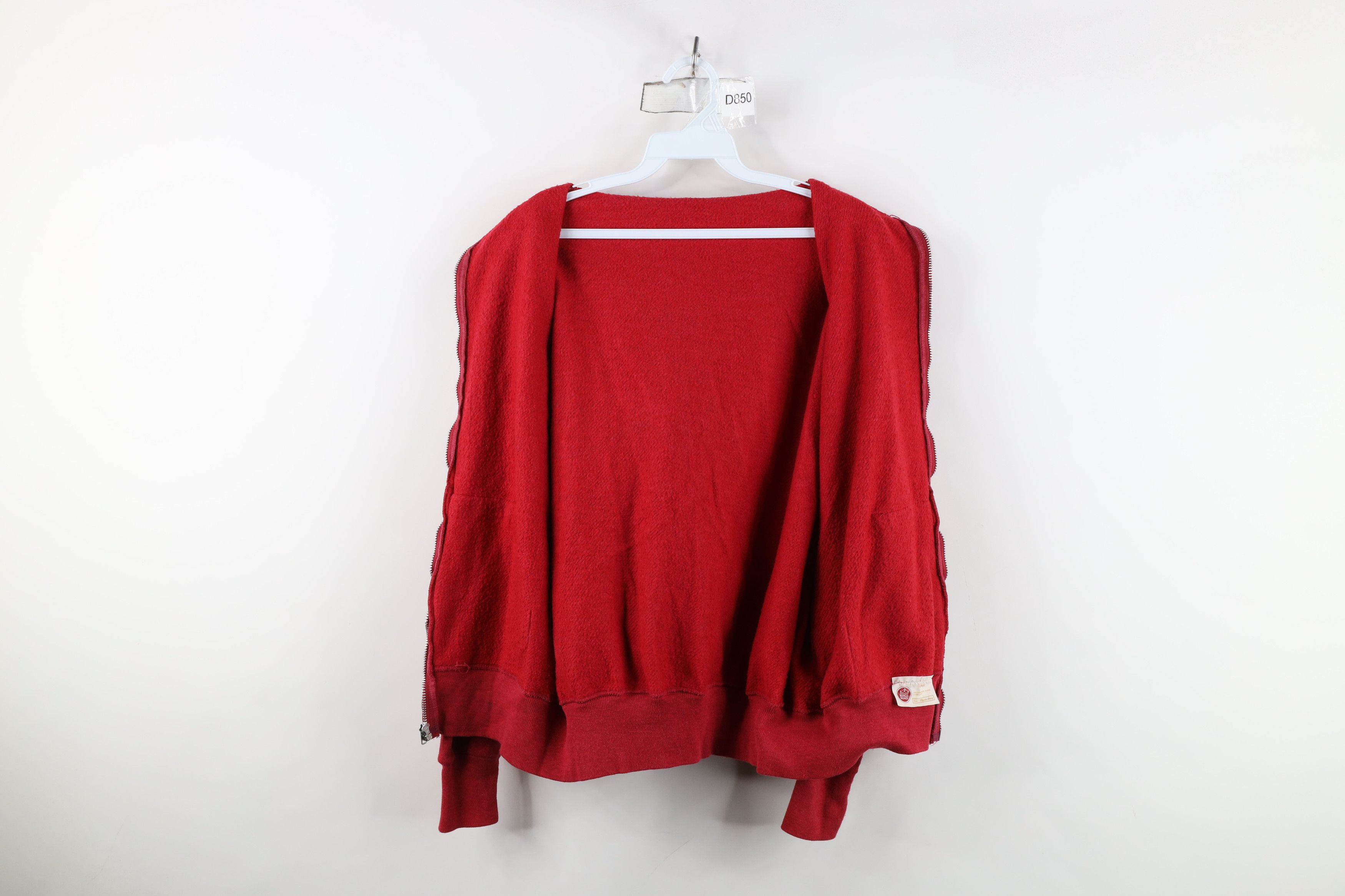 Vintage Vintage 70s Streetwear Full Zip Hoodie Sweatshirt Red USA Size US L / EU 52-54 / 3 - 10 Thumbnail